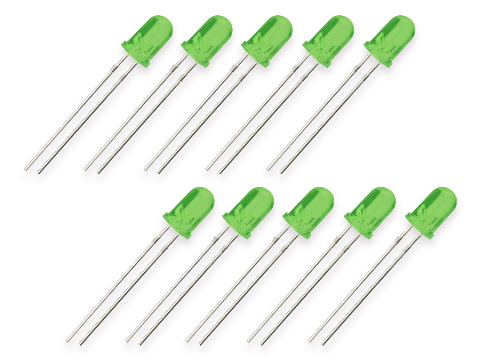 EVERSTAR LEDs ESL-R5044LPGD-R, grün, 5 mm, 10 Stück
