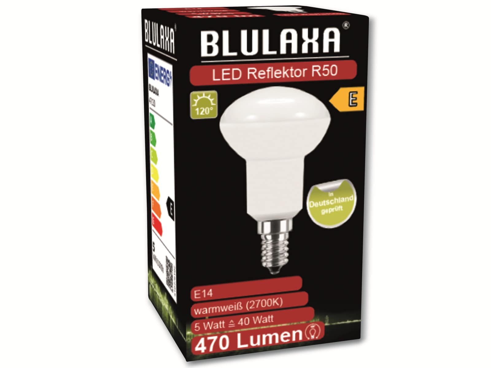 BLULAXA LED-SMD-Lampe, R50, E14, EEK: E, 5 W, 470 lm, 2700 K