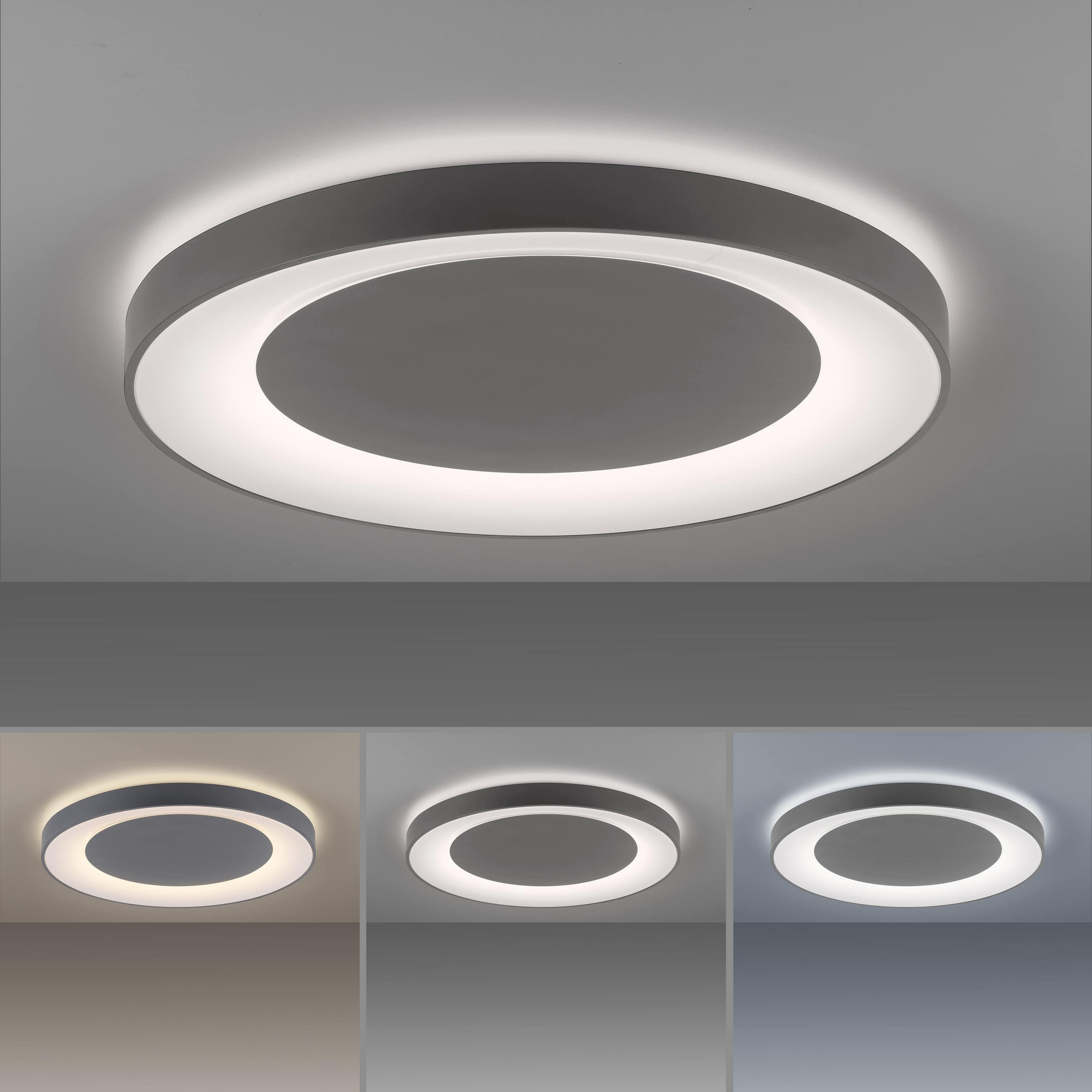 JUST LIGHT LED-Deckenleuchte 14327-18 grau, 54 W, 6600 lm, CCT