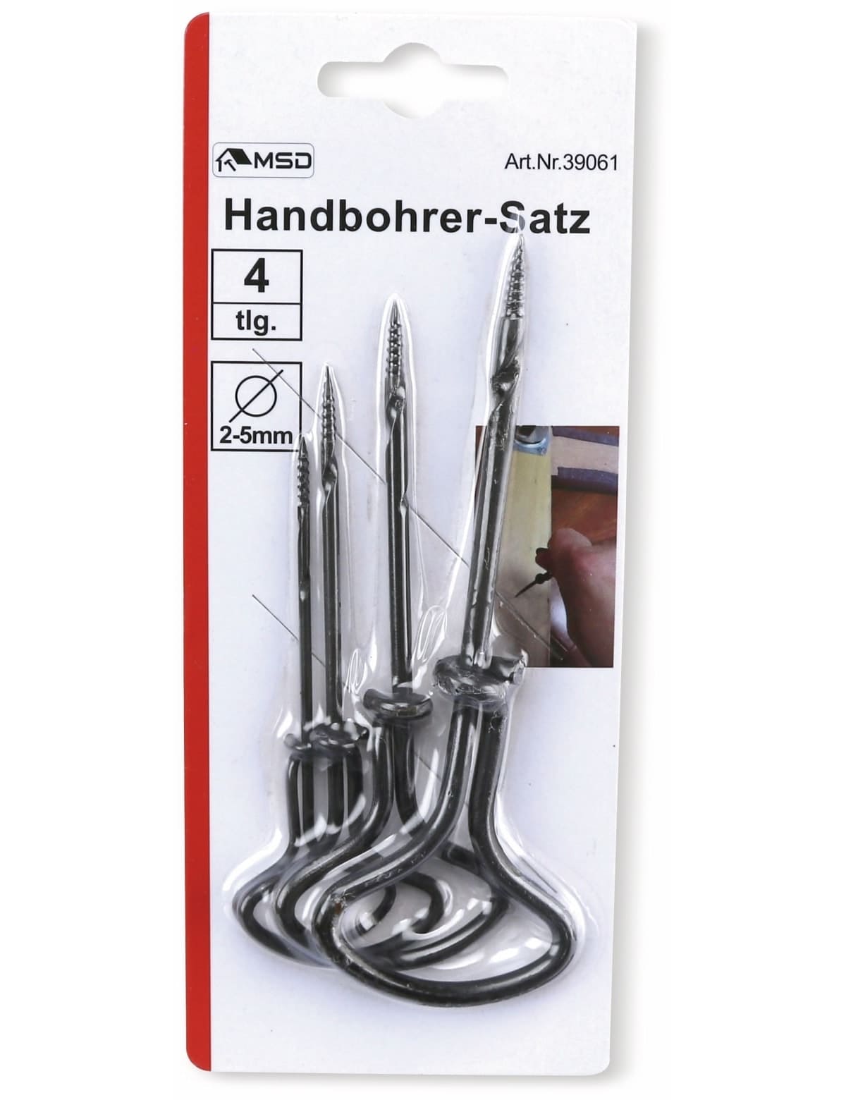 Handbohrer Set, 4-teilig