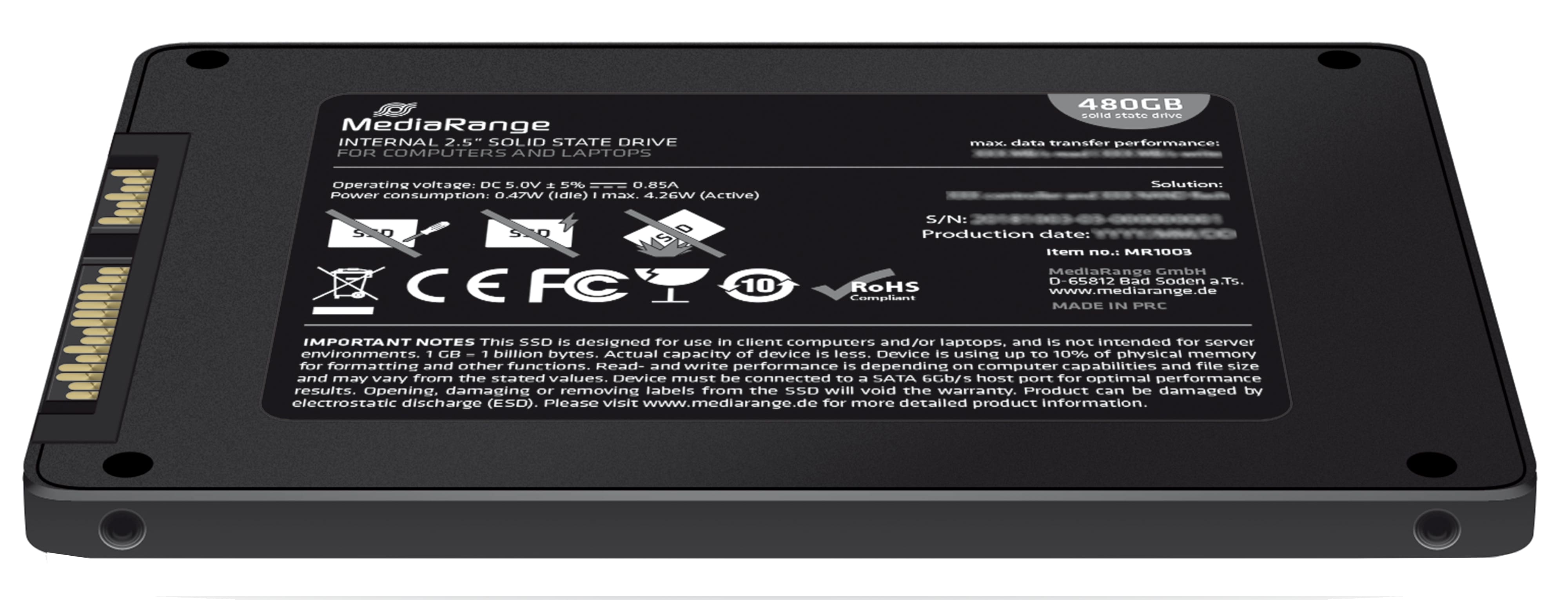 MEDIARANGE SSD MR1003 480GB