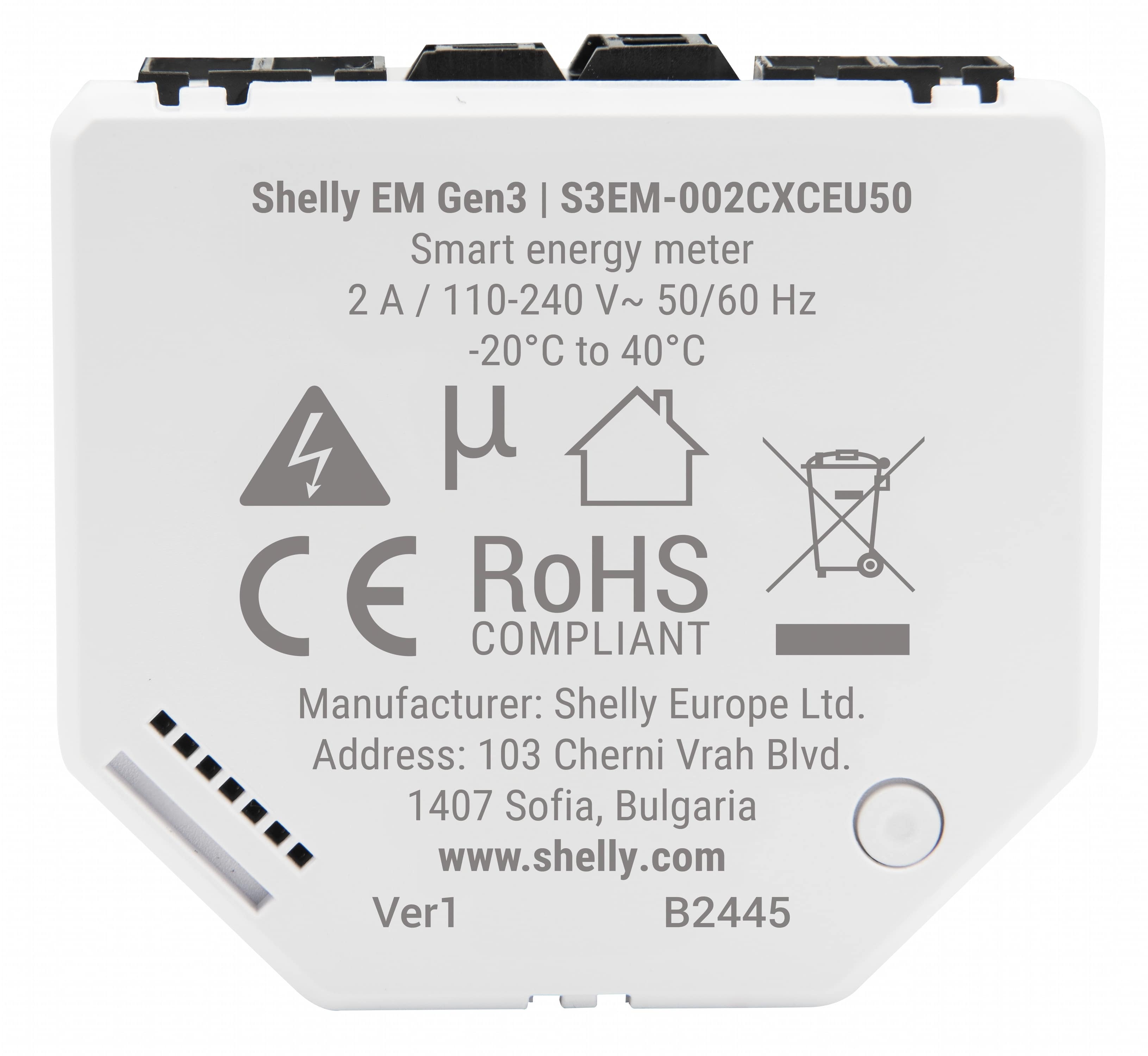 SHELLY WiFi-Stromzähler EM Gen3, 50 A