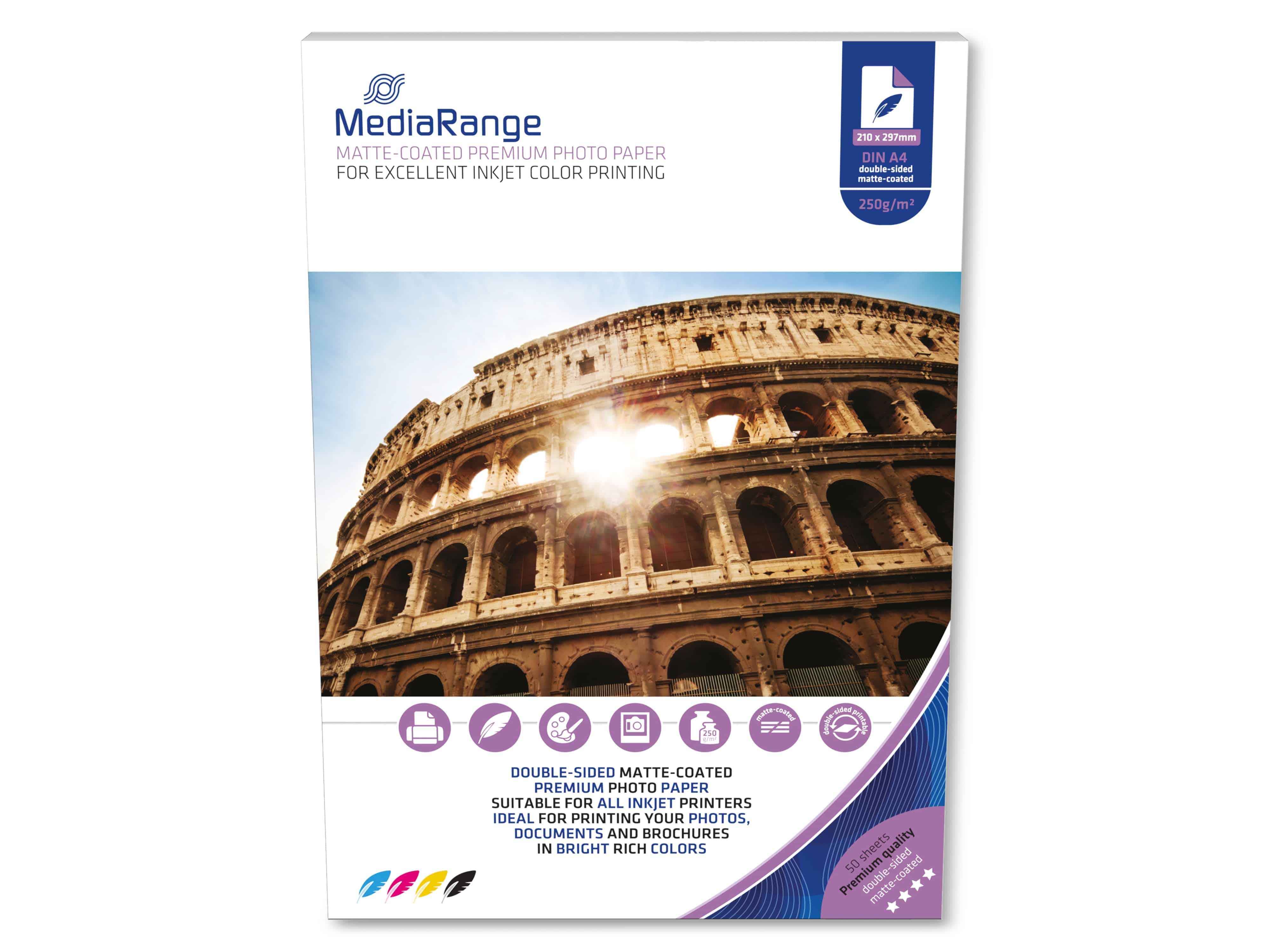 MEDIARANGE Fotopapier MRINK112, 210x297mm, 50 Blatt