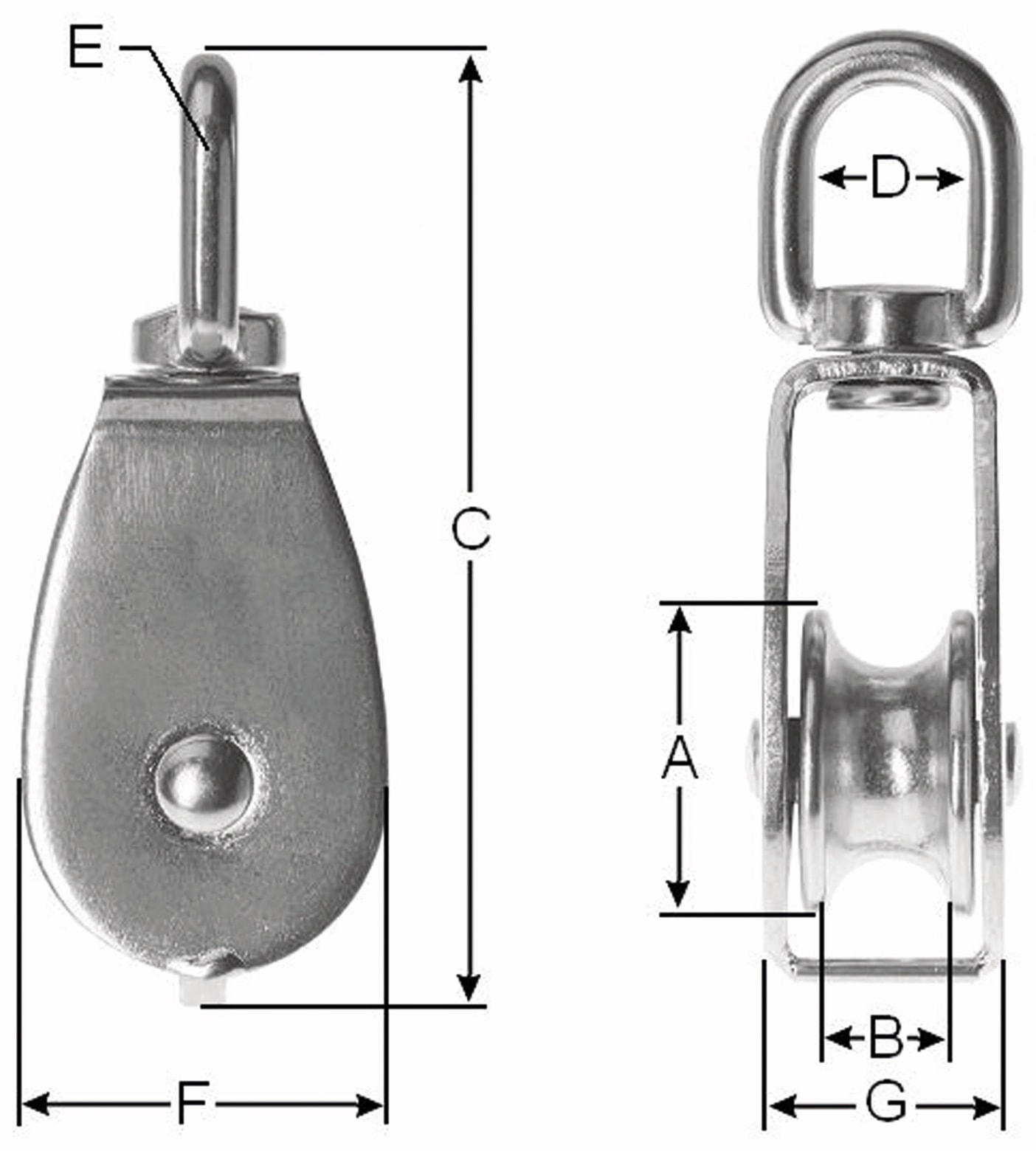 Umlenkrolle, Metall, 19 mm 