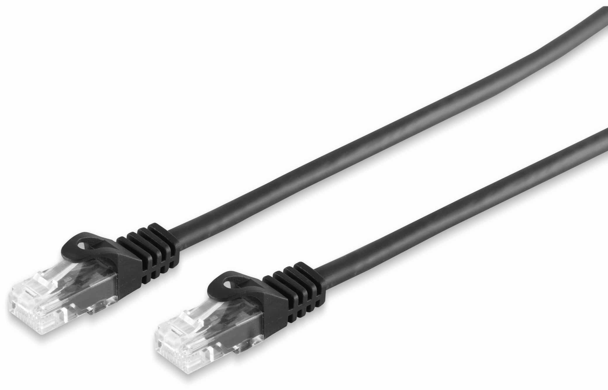 S-IMPULS RJ45 Patchkabel CAT 7 Rohkabel U/UTP, schwarz, 10 m