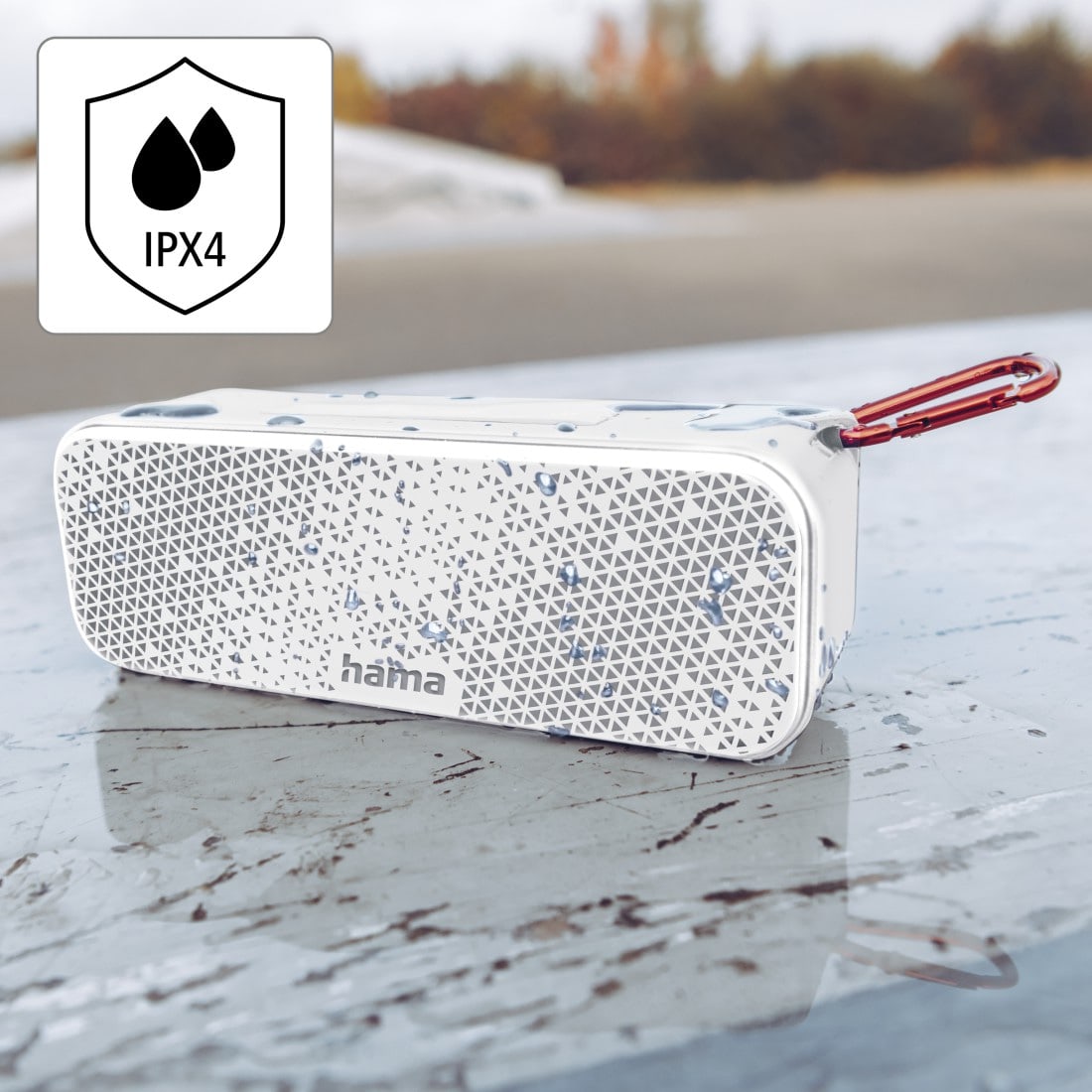 HAMA Bluetooth Lautsprecher PowerBrick 2.0, 8W, Spritzwassergeschützt, weiß