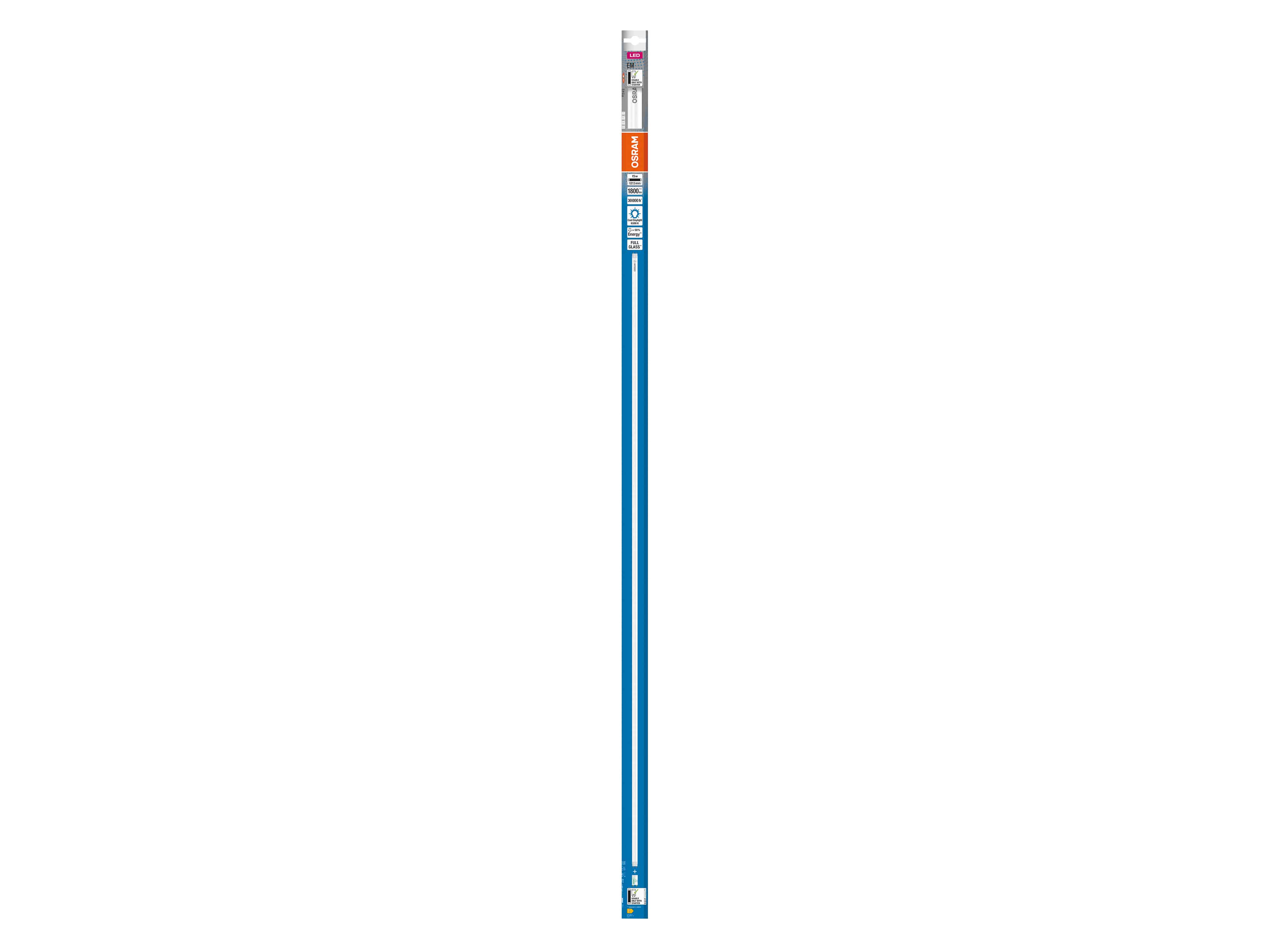 OSRAM LED-Röhre, T8, 1200mm, G13, EEK: E, 15W, 1800lm, 6500K