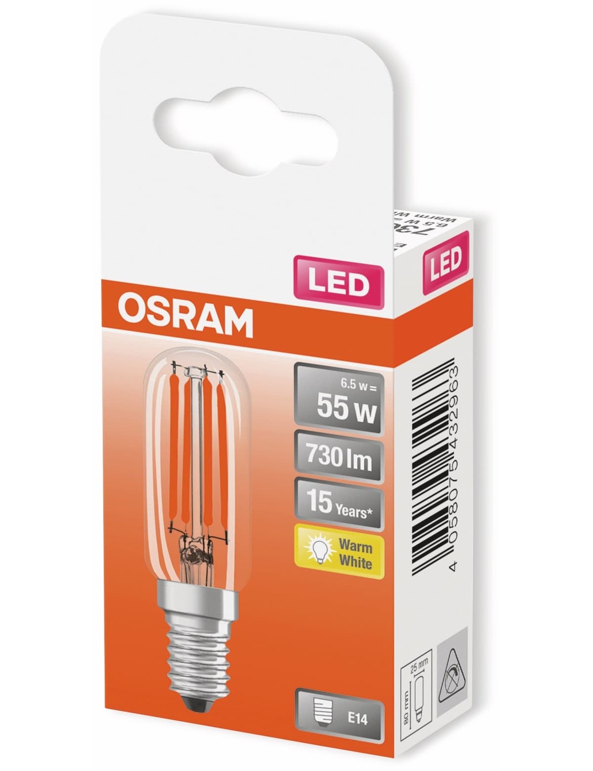 OSRAM LED-Lampe, E14, 6,5 W, 730 lm, 2700 K