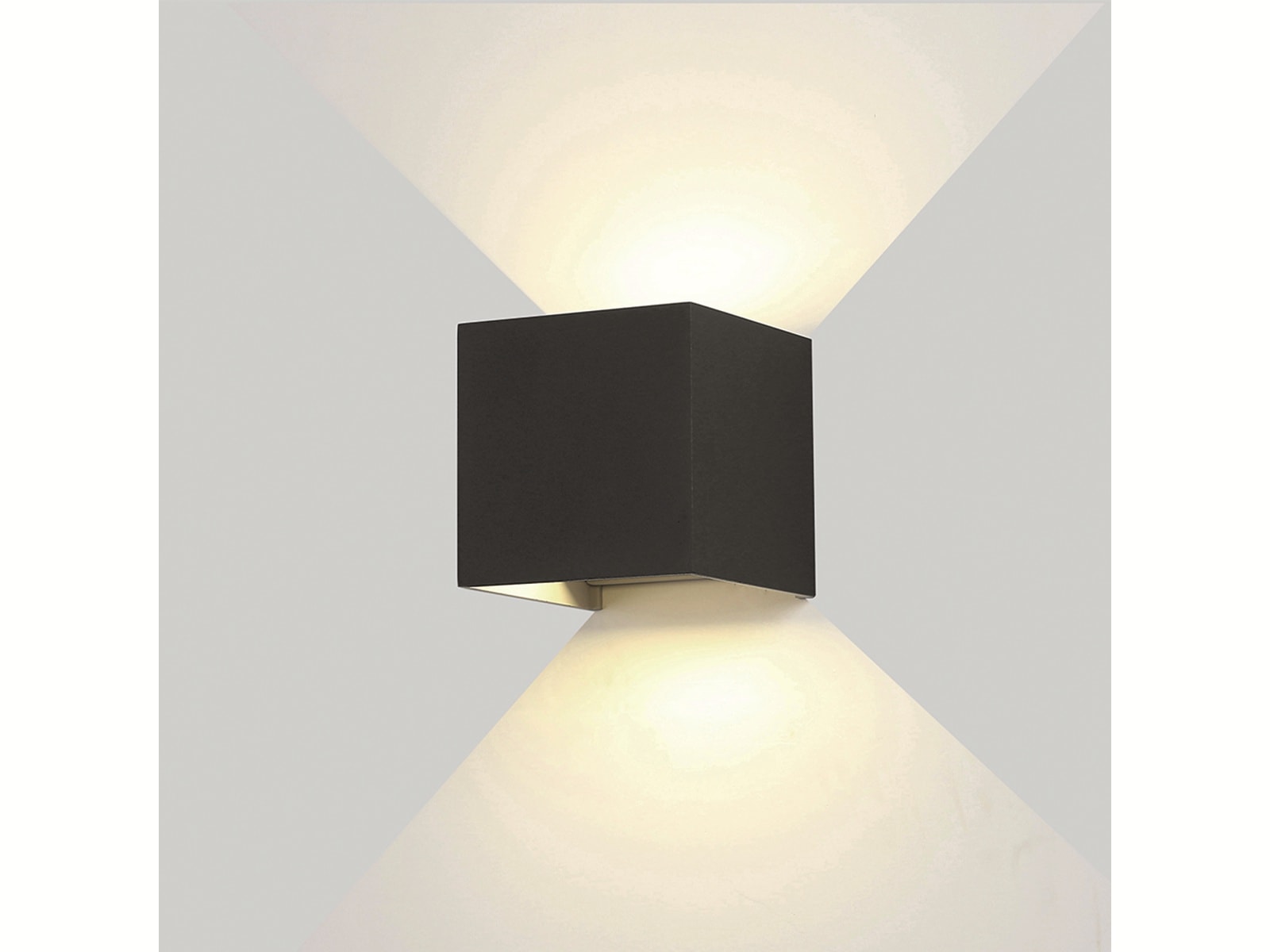 OPTONICA LED-Wandleuchte 7458, EEK: E, 12W, IP54, 1320 lm, 3000K, schwarz