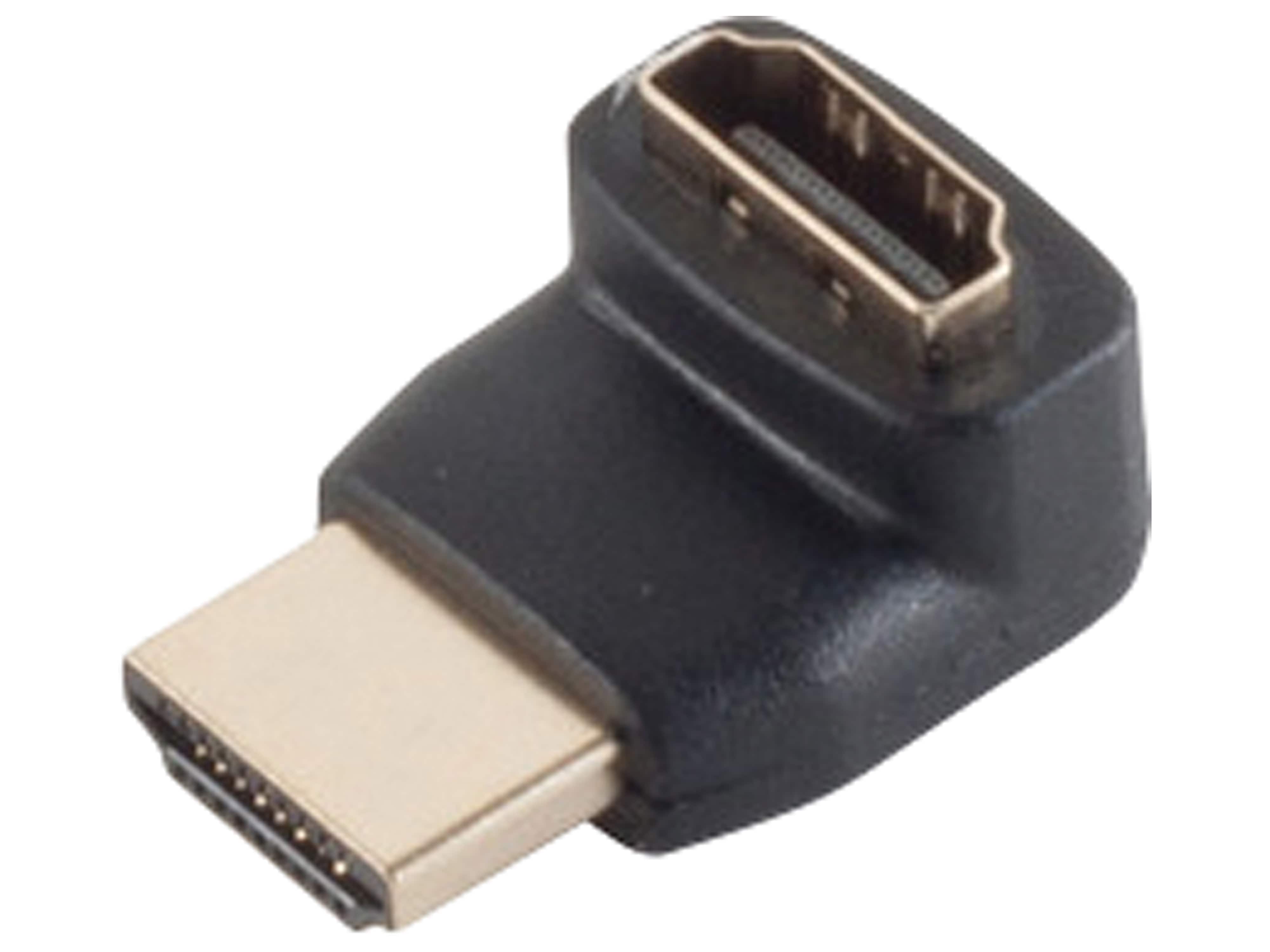 S-IMPULS HDMI-Adapter, 90° gewinkelt, schwarz, vergoldete Kontakte