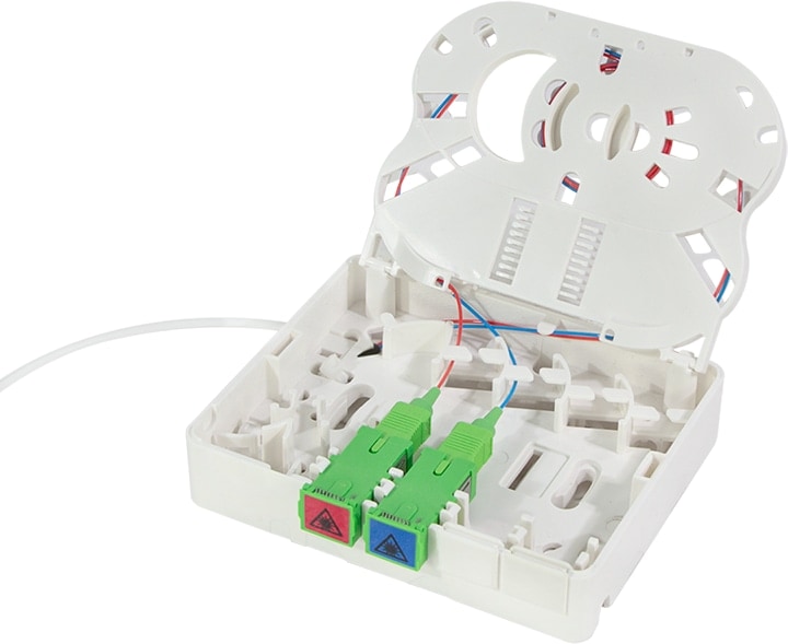 LOGILINK FTTH-Anschlussbox FB2SC50, 2x SC/APC, mit 50 m Verlegekabel