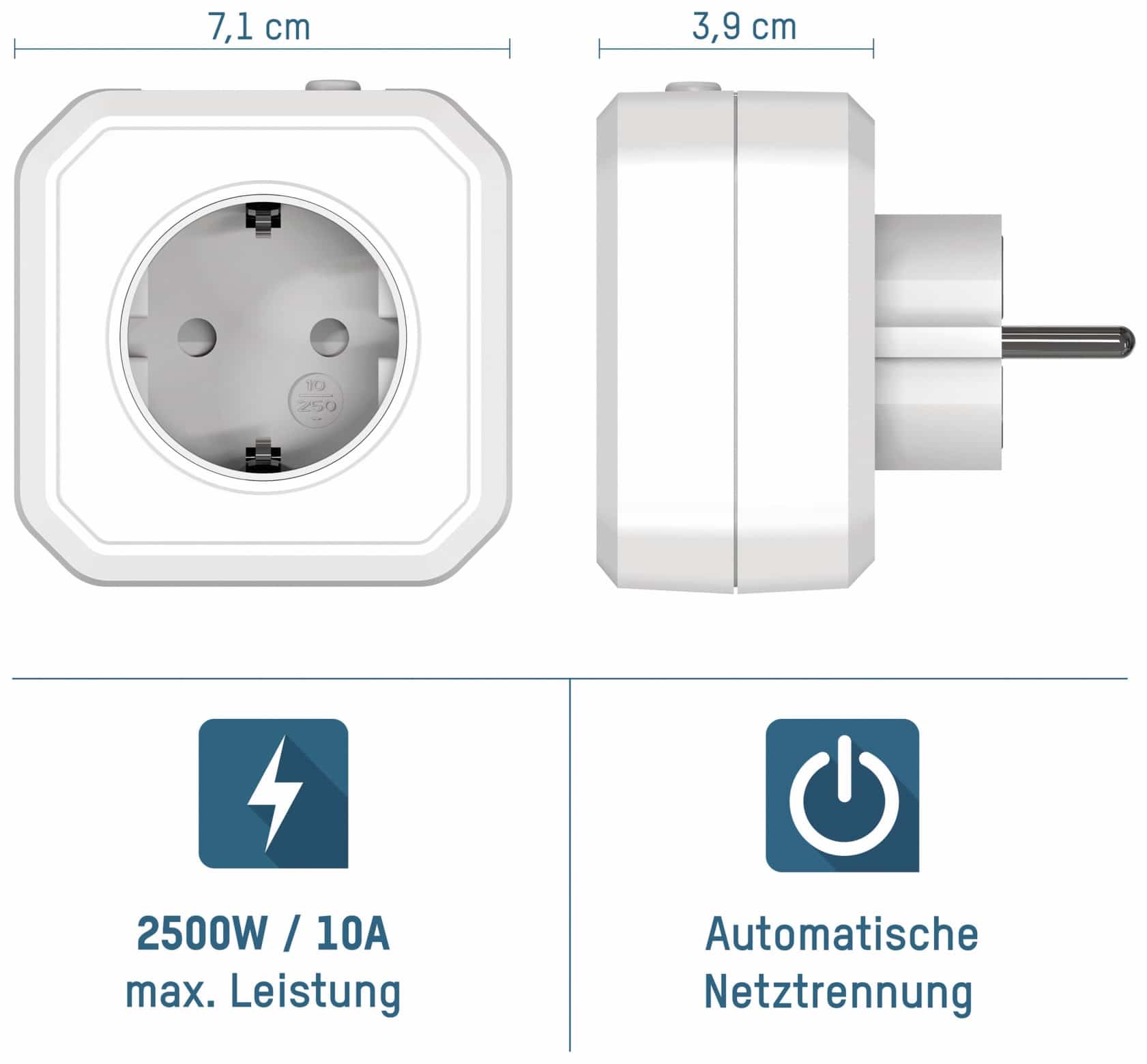 ANSMANN Zeitschaltuhr AES1, Steckdose mit ZeroWatt Technologie