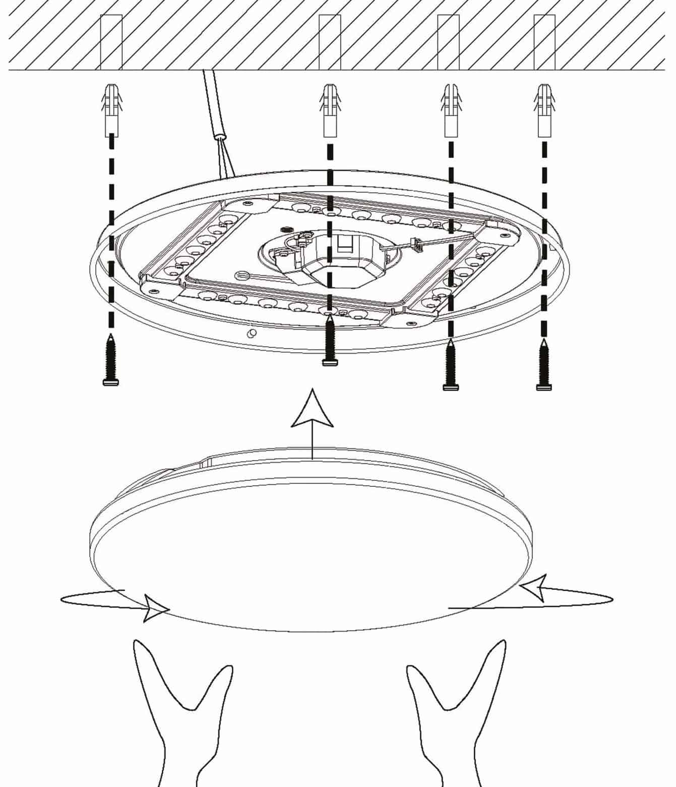 EGLO LED-Deckenleuchte POGLIOLA-S, 36W, 3550 lm, 4000K, 490 mm, Kristalleffekt