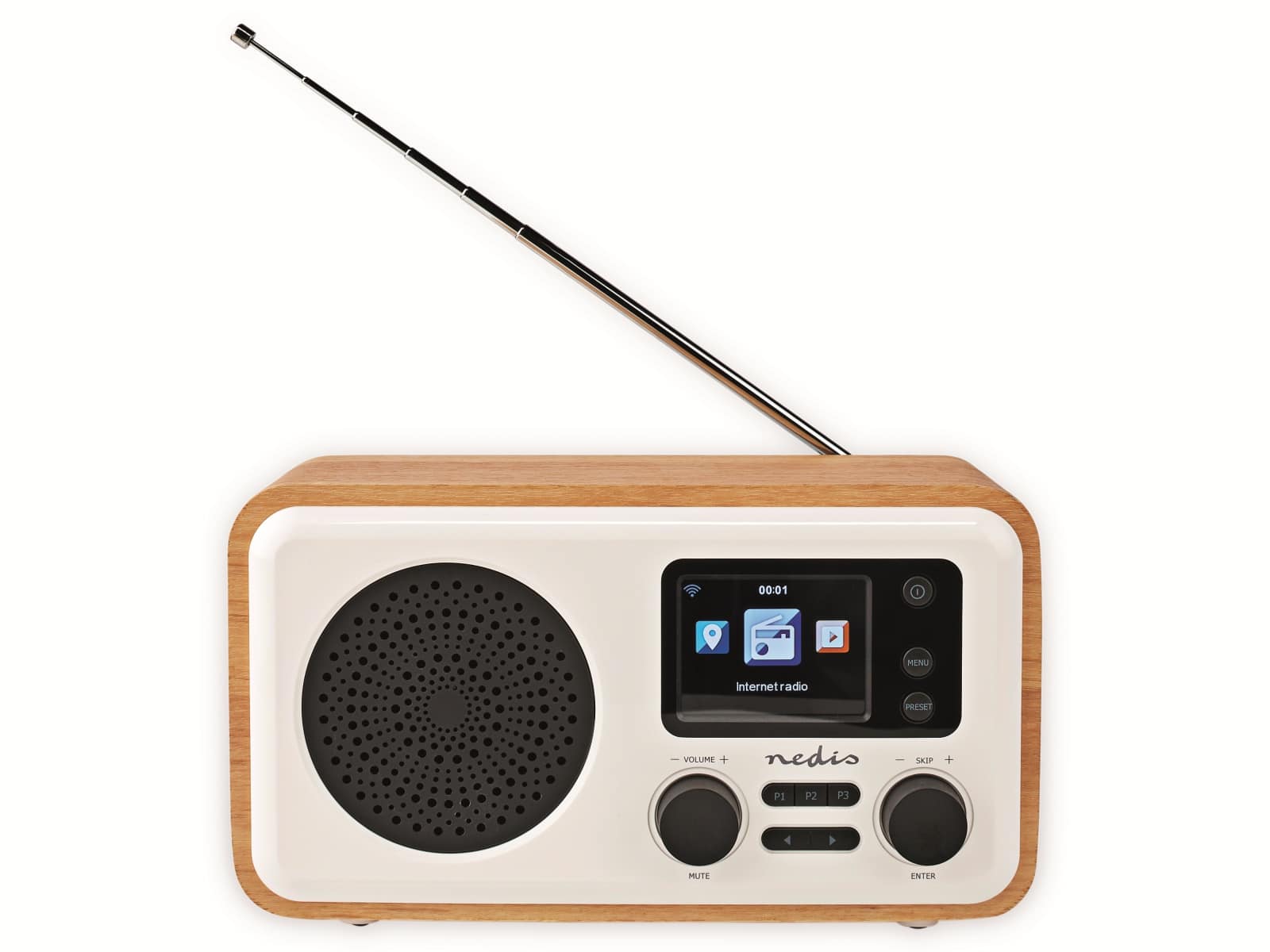 NEDIS Internetradio RDIN2000WT, 7 W, DAB+/FM, Bluetooth