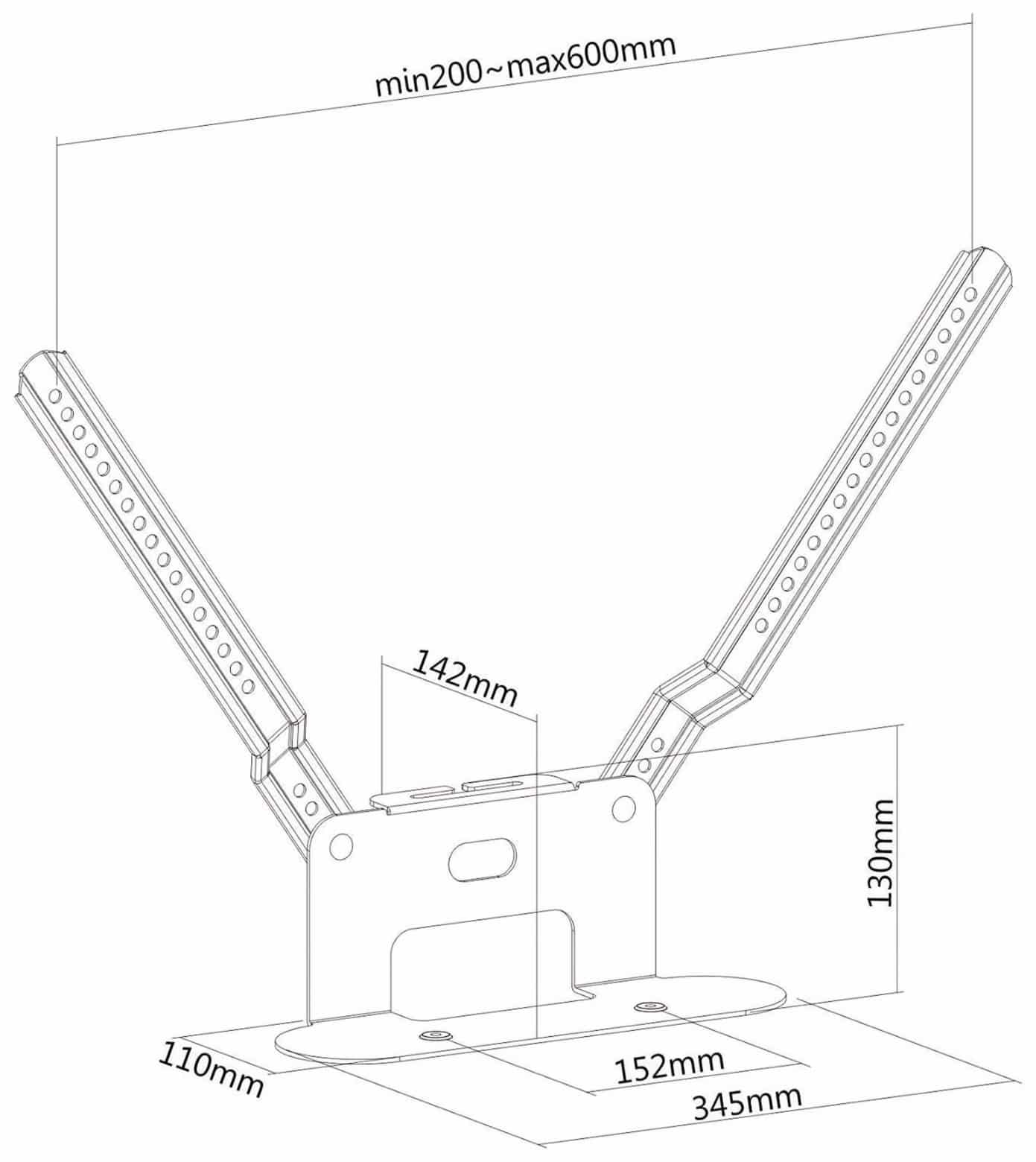 PUREMOUNTS Lautsprecher-Halterung PM-SOM-080, für Sonos Beam, schwarz