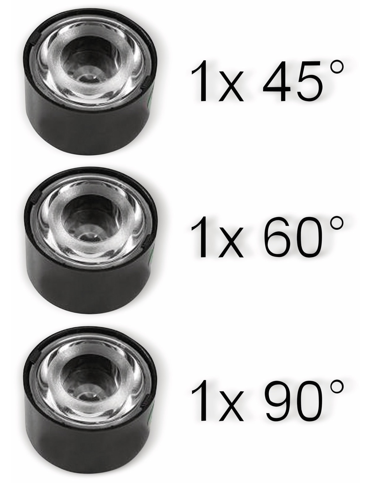 IR-LED 3 W mit Treiberplatine und 3 Streulinsen