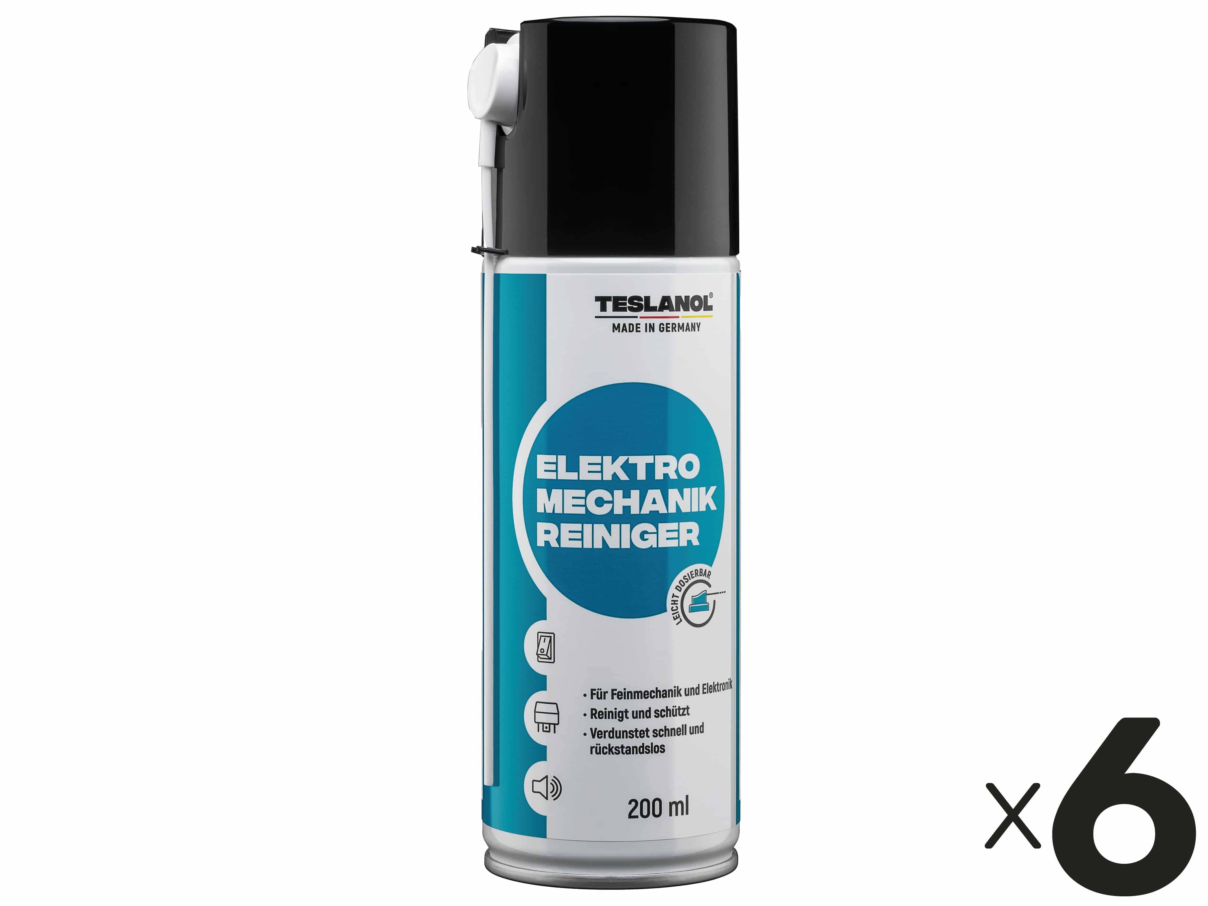 TESLANOL 26017 Elektro-Mechanik-Reinigerspray, 200 ml, 6 Stück