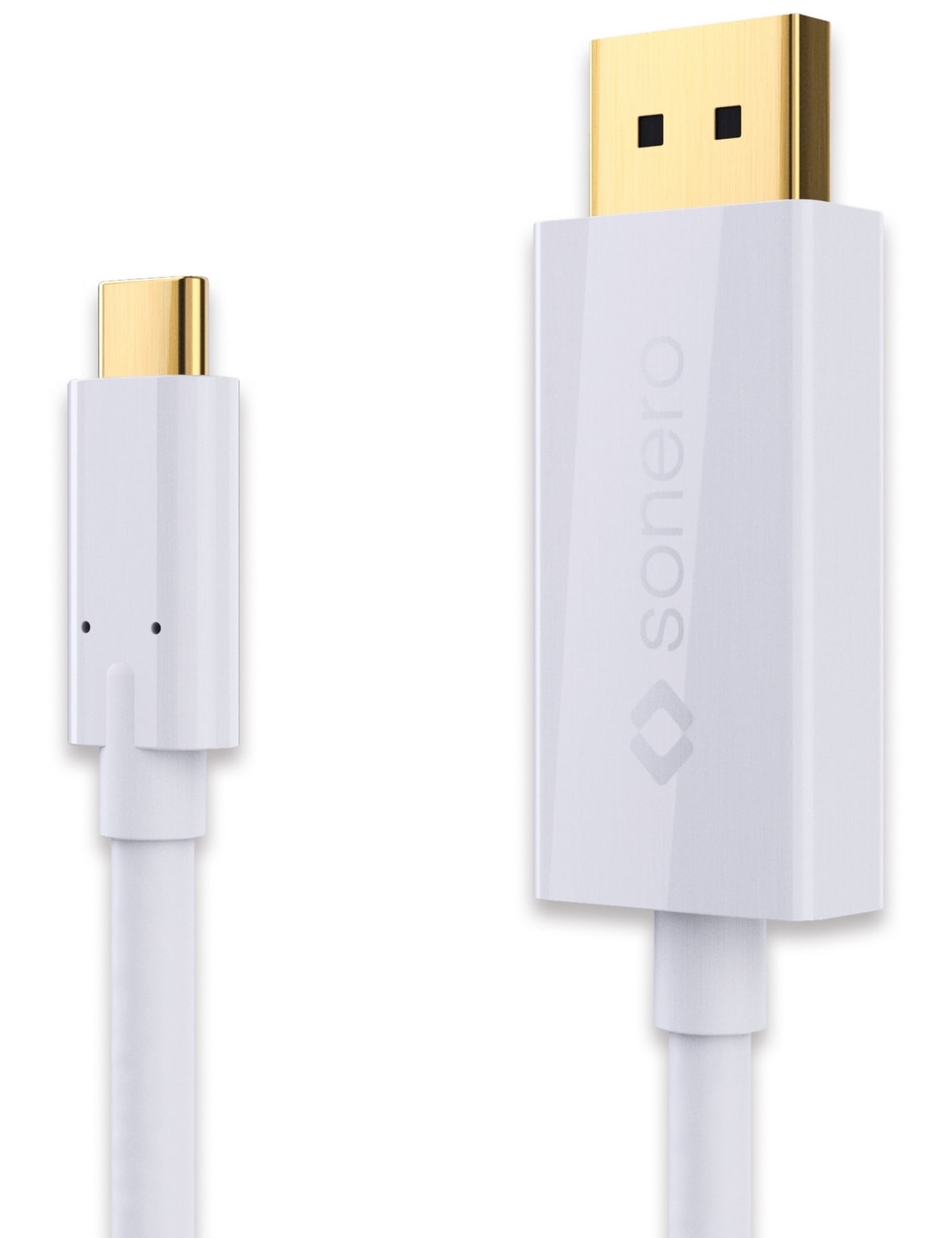 SONERO USB-C Adapterkabel Premium, 2 m, USB-C Stecker/DP Stecker, weiß