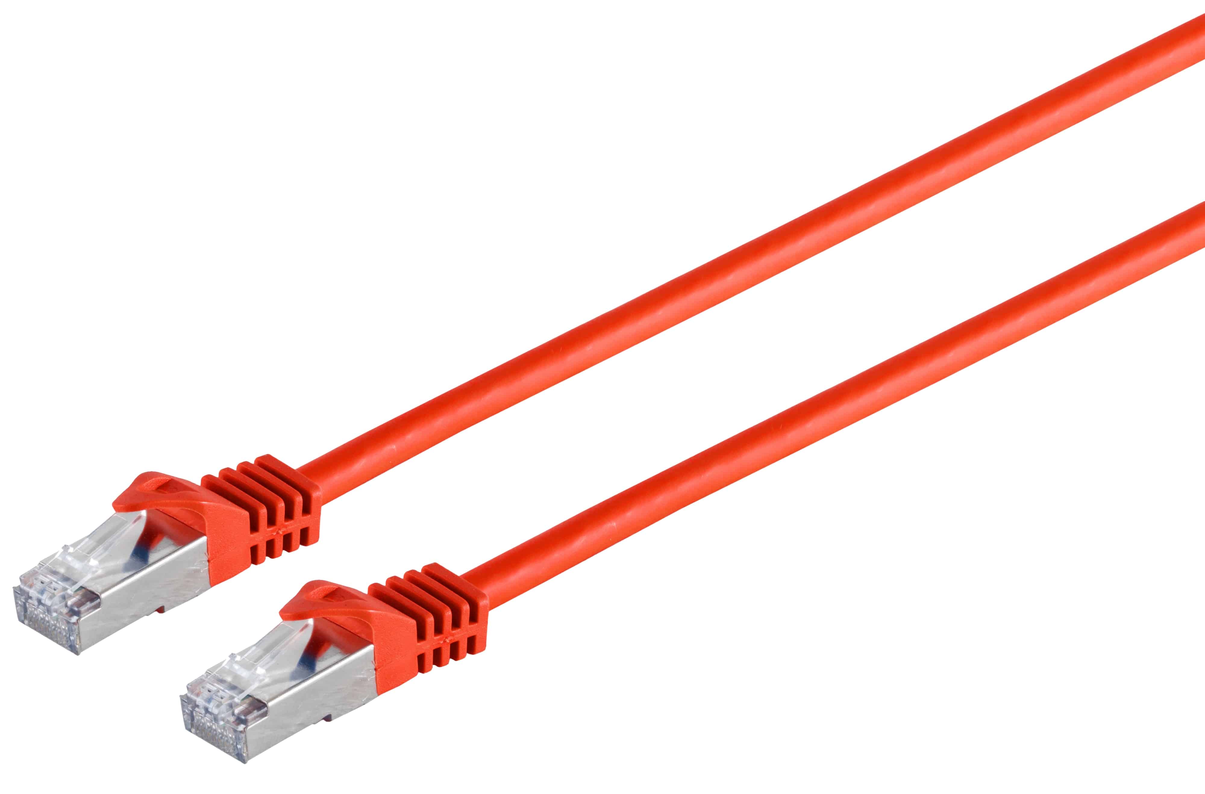 S-IMPULS RJ45 Patchkabel mit CAT.7 Rohkabel PIMF rot 1,5m