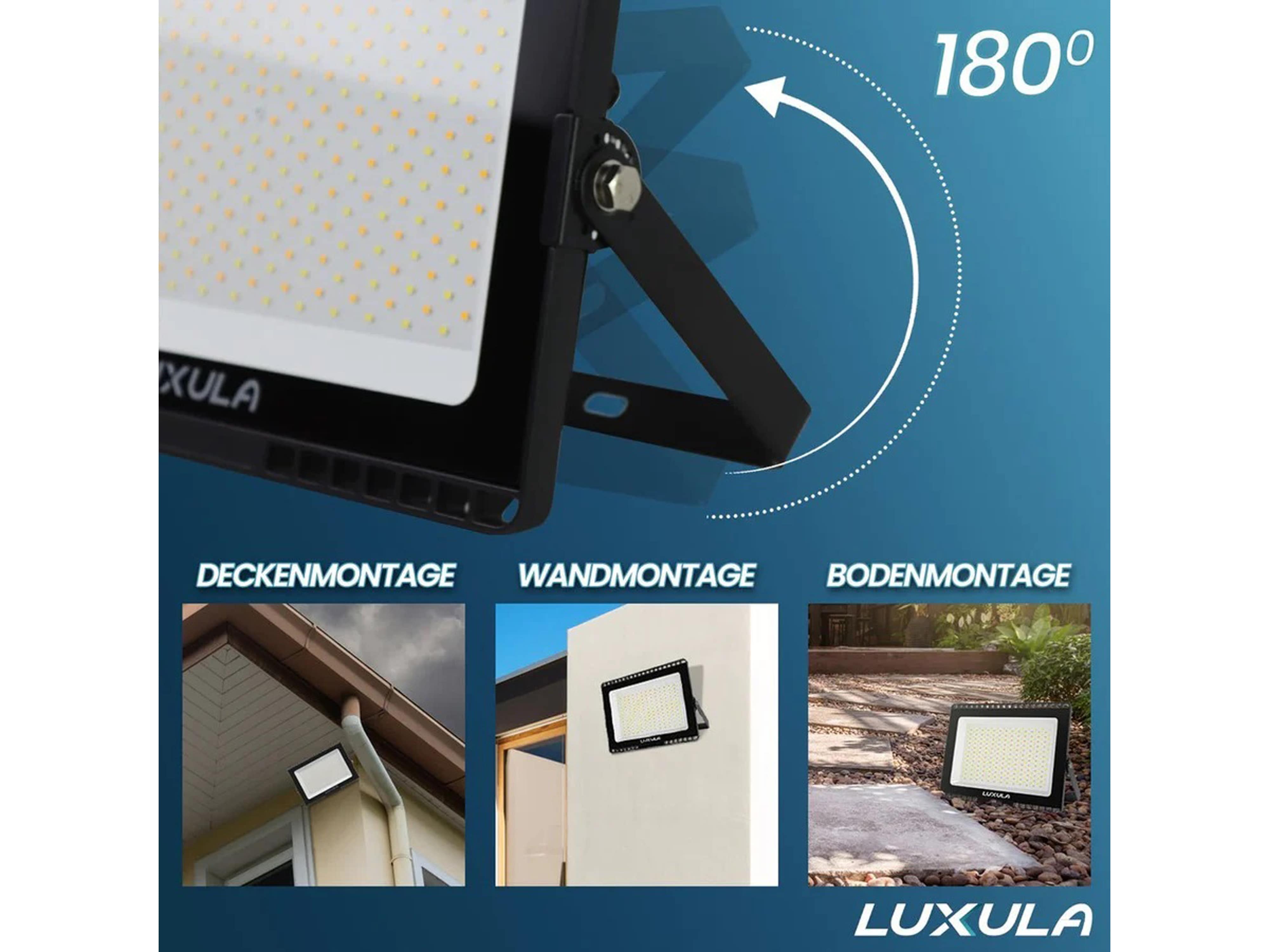 LUXULA LED-Fluter, EEK: F, 50W, 5000lm, CCT, schwarz