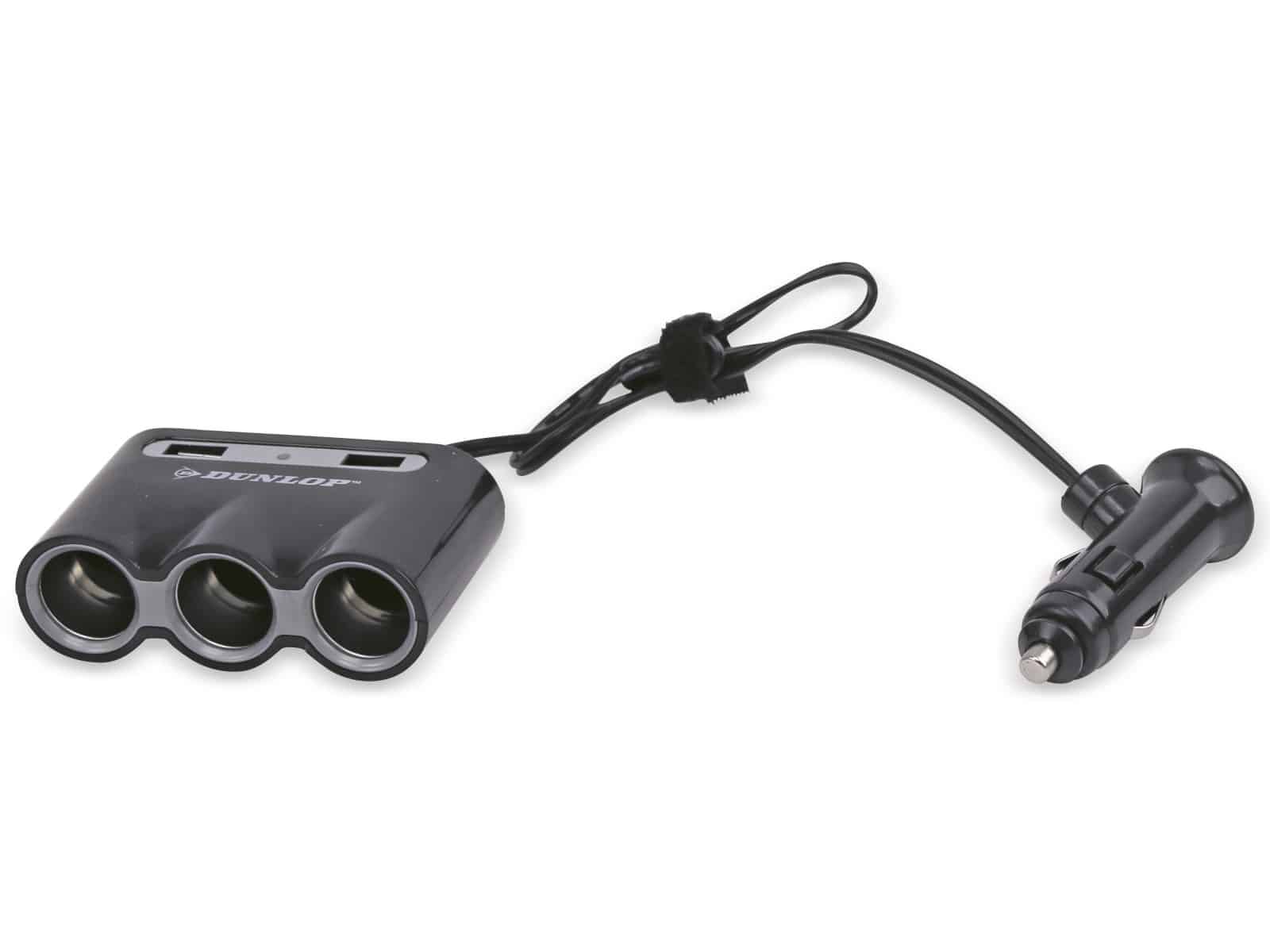 DUNLOP Zigarettenanzünder-Verteiler, 12/24V, 3-fach, 2xUSB-Port