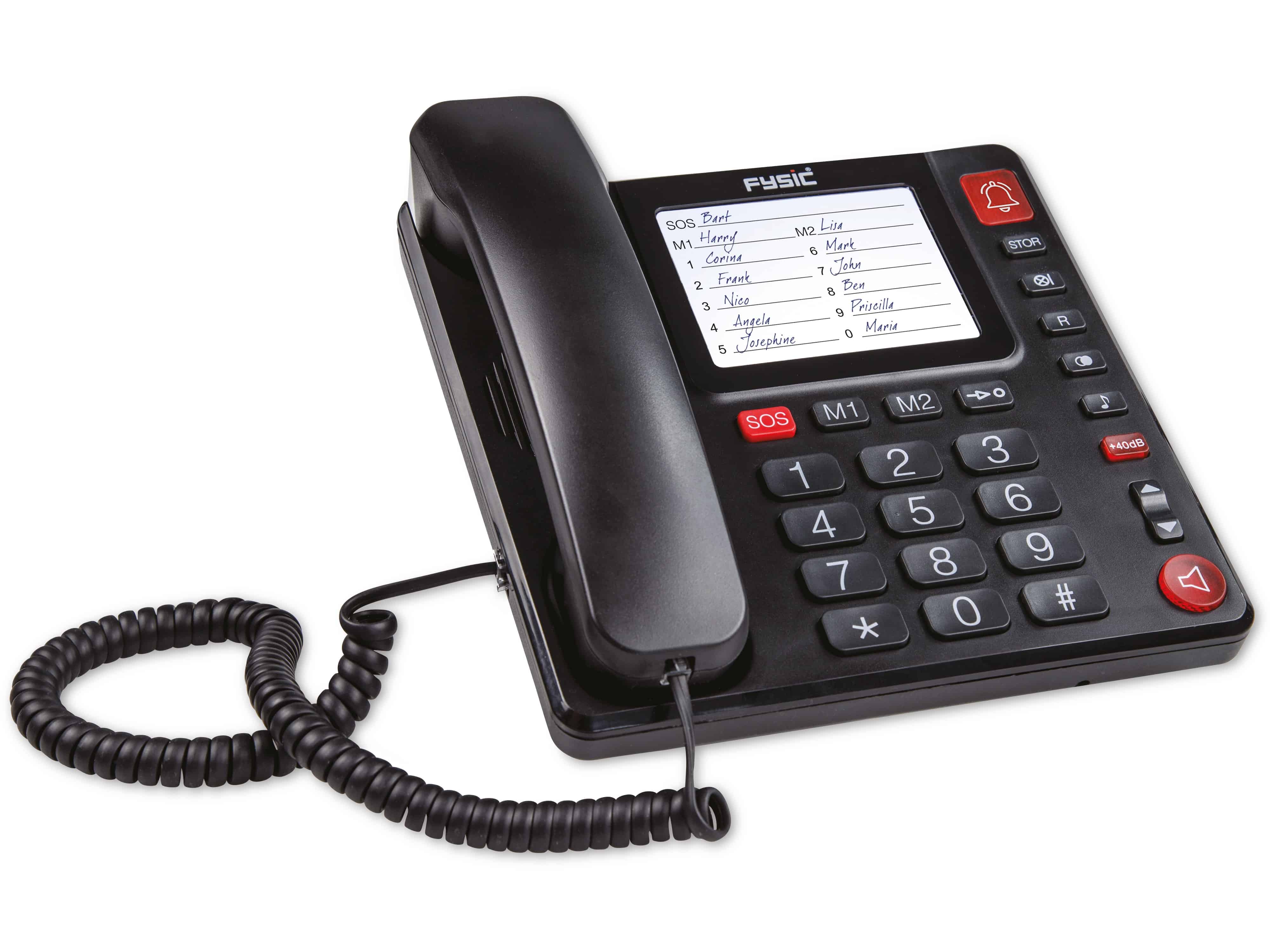 FYSIC Großtasten-Telefon FX-3920, schwarz