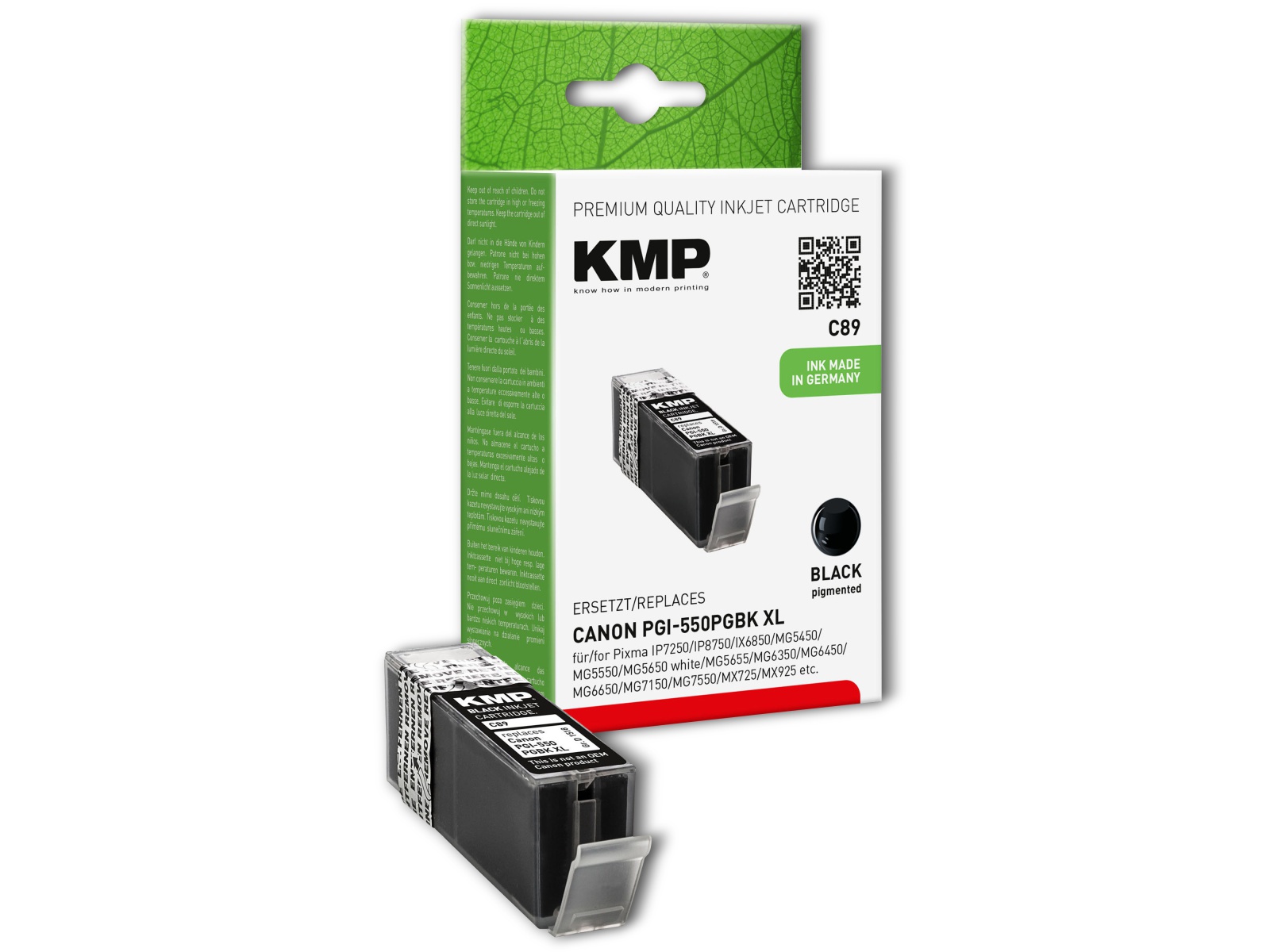 KMP Tintenpatrone kompatibel für Canon PGI-550PGBK XL, schwarz