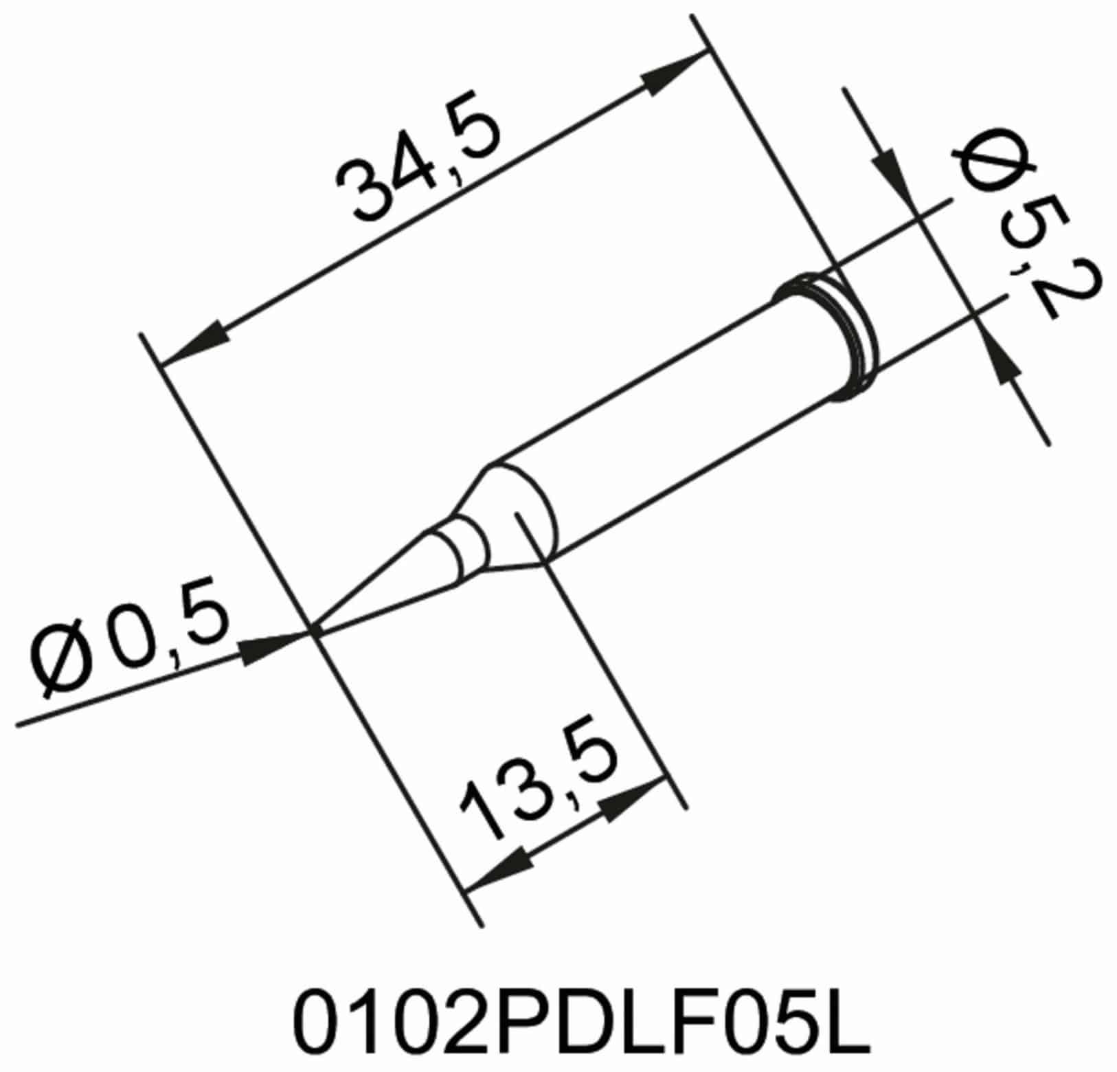 ERSA Lötspitze, 0102PDLF05L/SB, bleistiftspitz, verlängert, 0,5 mm