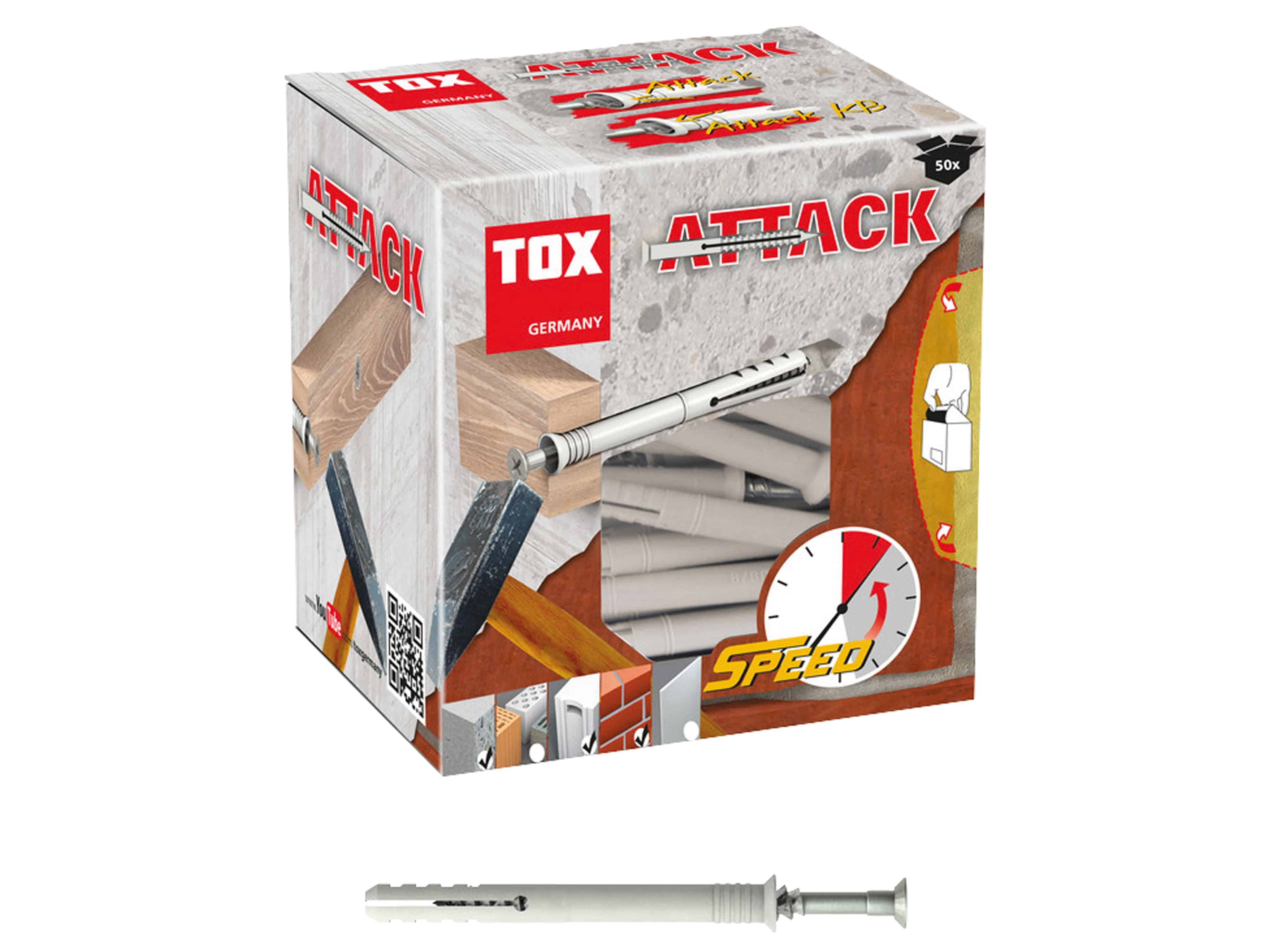 TOX Nageldübel Attack, 6x60 mm, 50 Stück