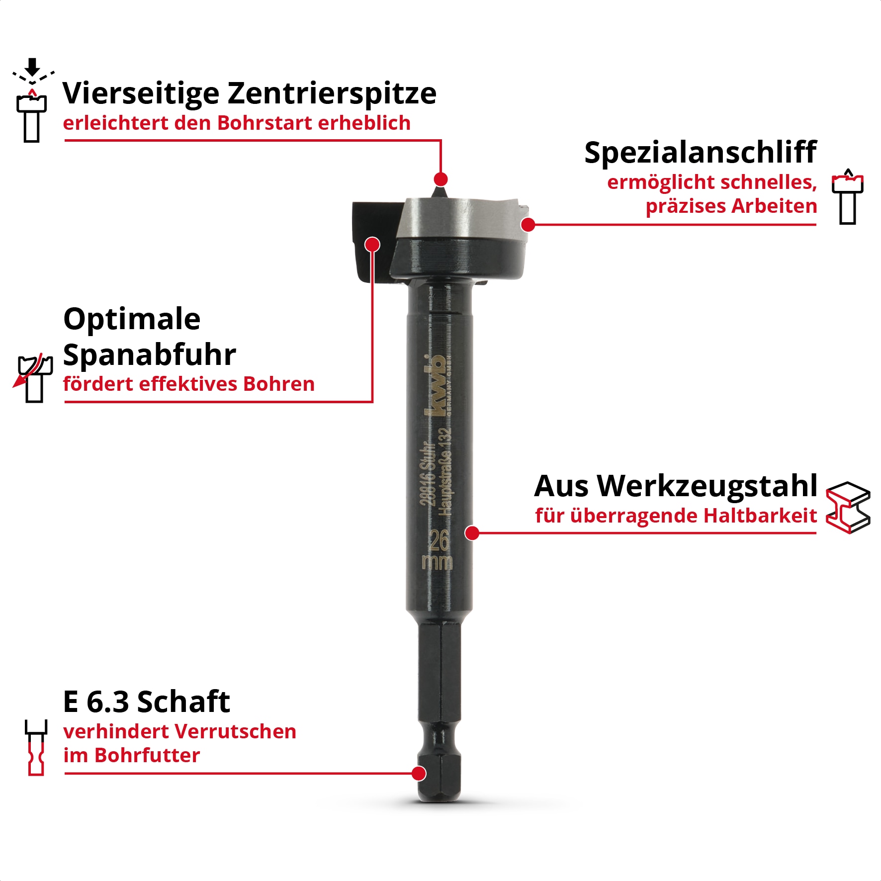 KWB Forstnerbohrer, 706426, 26 mm