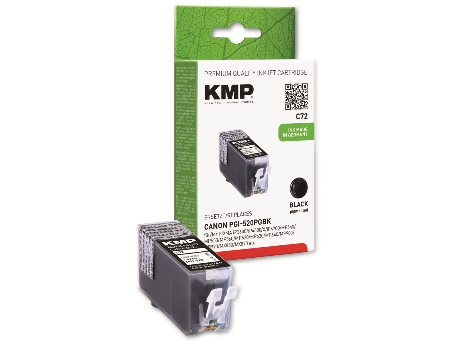 KMP Tintenpatrone kompatibel für Canon PGI-520, schwarz