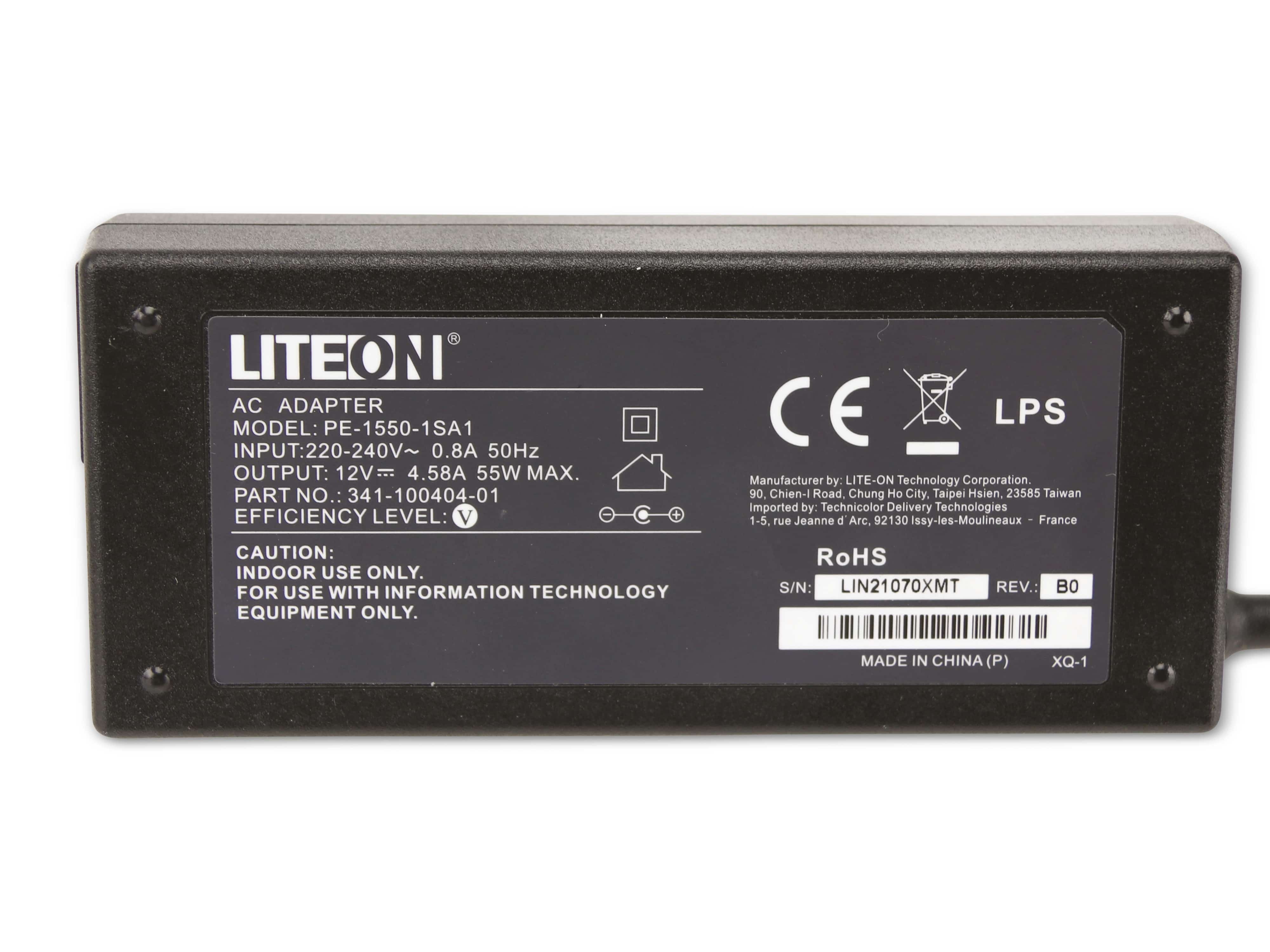 Schaltnetzteil, LITEON, PE-1550-1SA1, 12 V-/4,58 A, Gebraucht