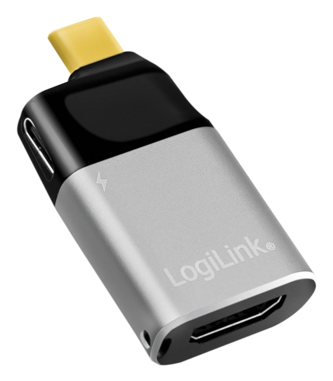 LOGILINK USB-C Adapter CUA0203, HDMI-A, 4K, Alu, schwarz/grau