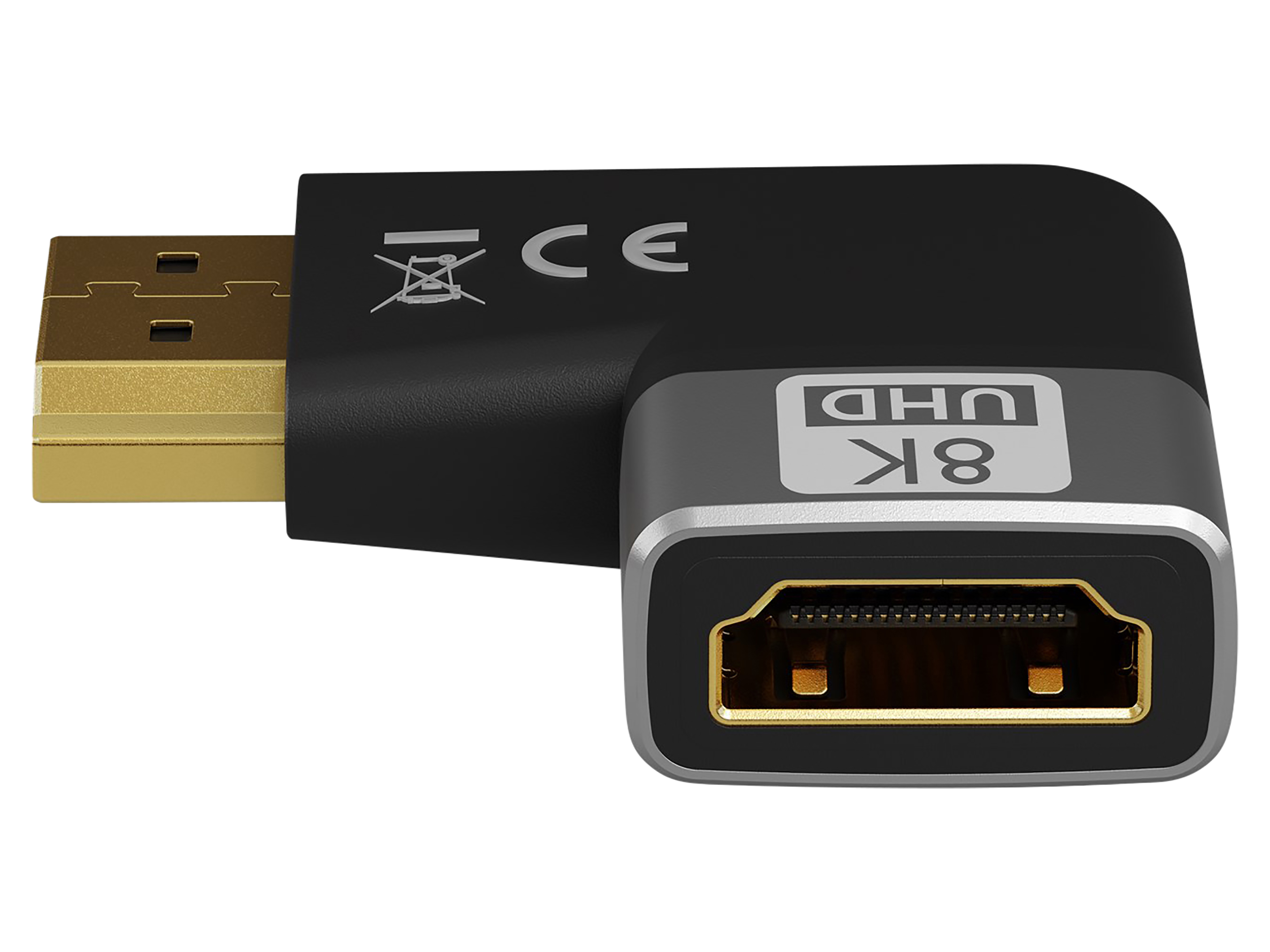 GOOBAY HDMI-Adapter 72010 90° horizontal 8k 60Hz vergoldet