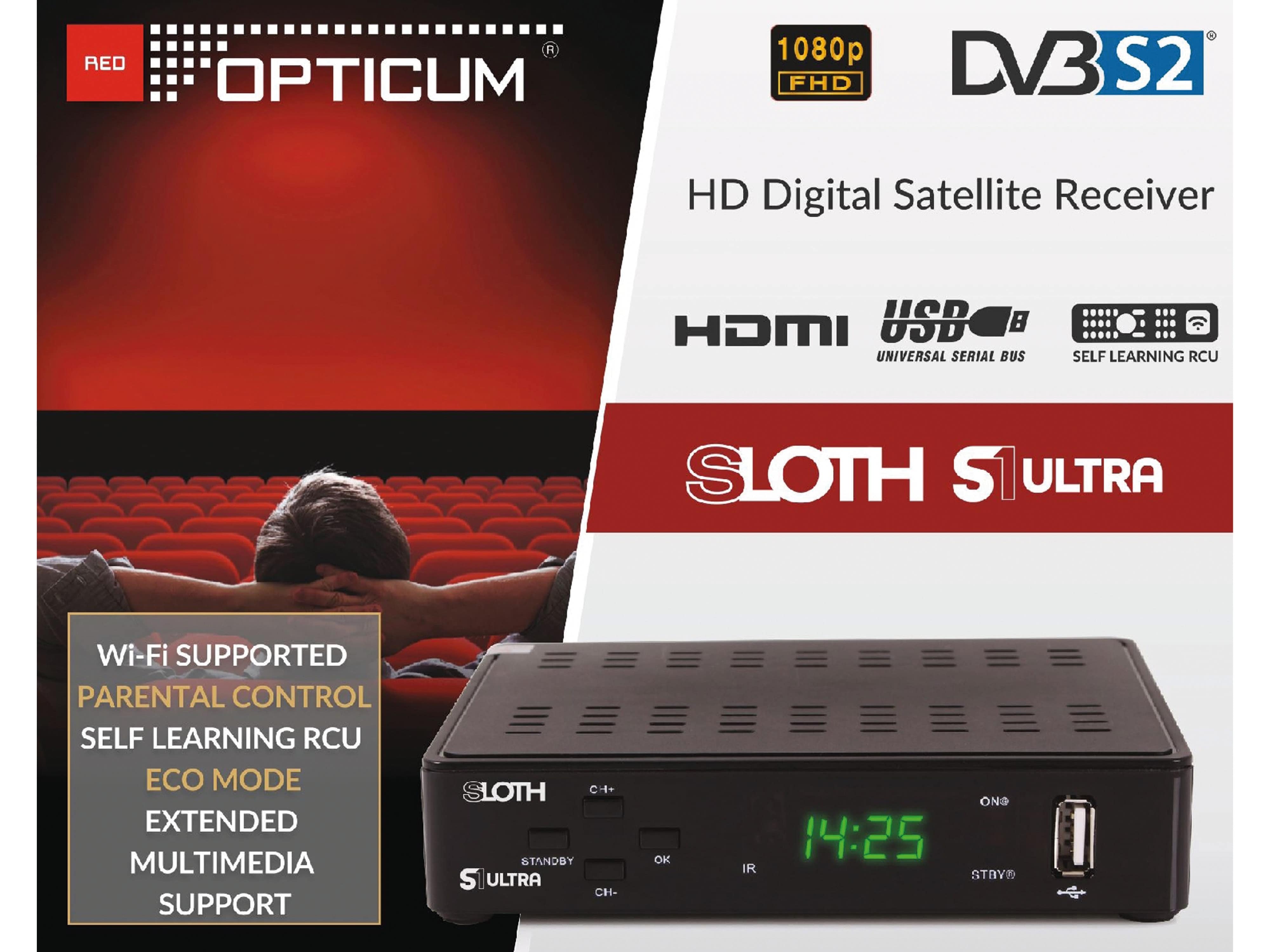 RED OPTICUM SAT-Receiver Sloth S1 Ultra