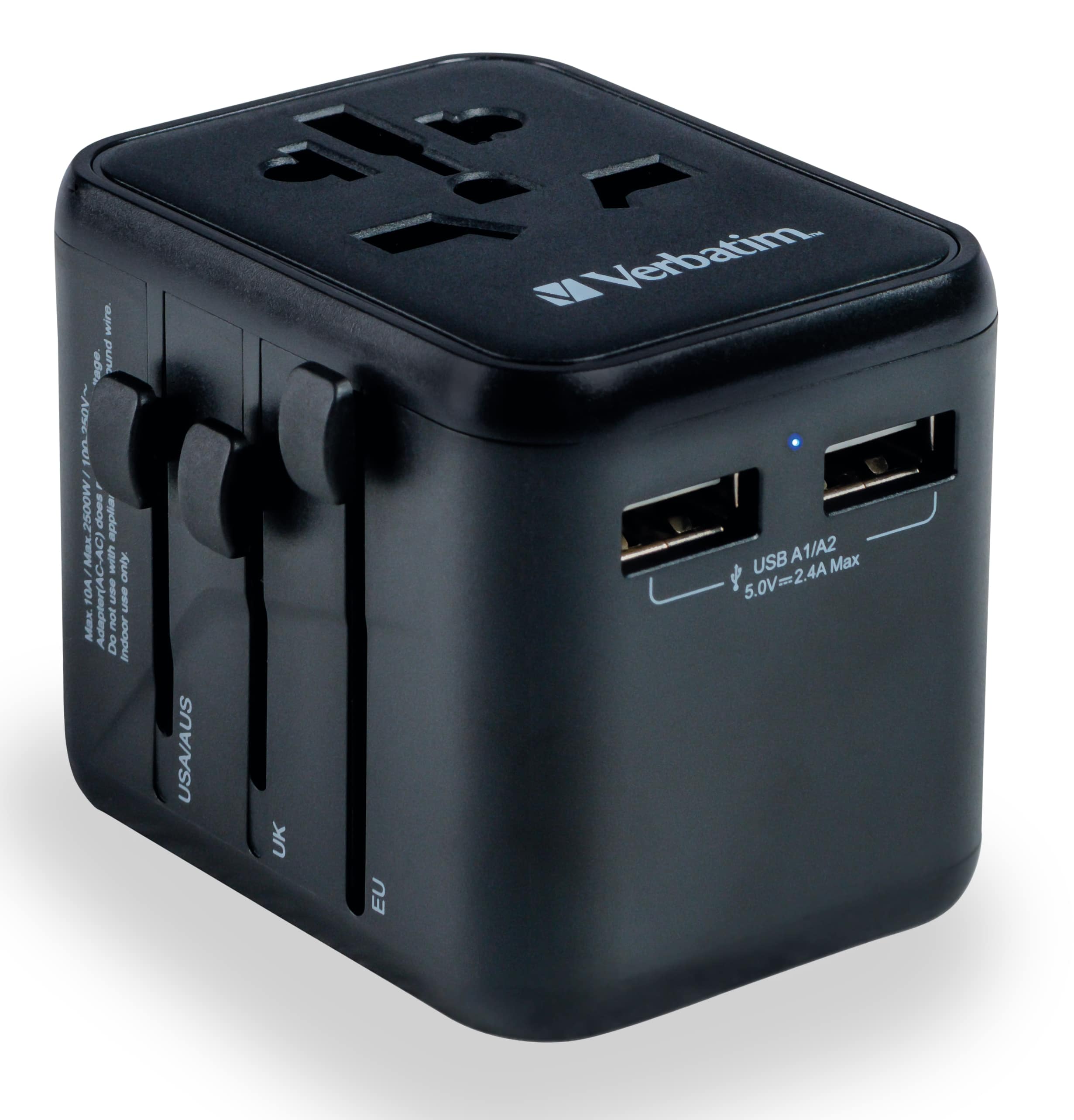 VERBATIM Universal-Reise-Adapter UTA-01, 1x Stromstecker, 2x USB-A