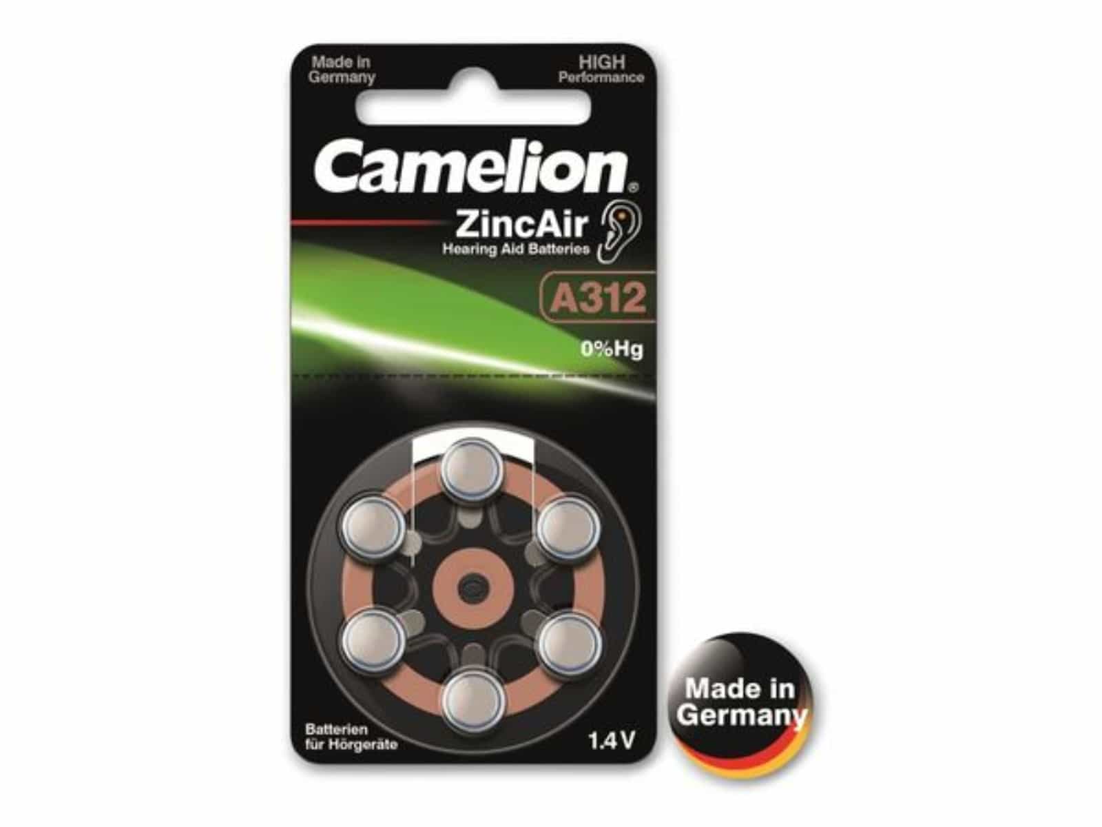 CAMELION Knopfzelle A312, 6 Stück