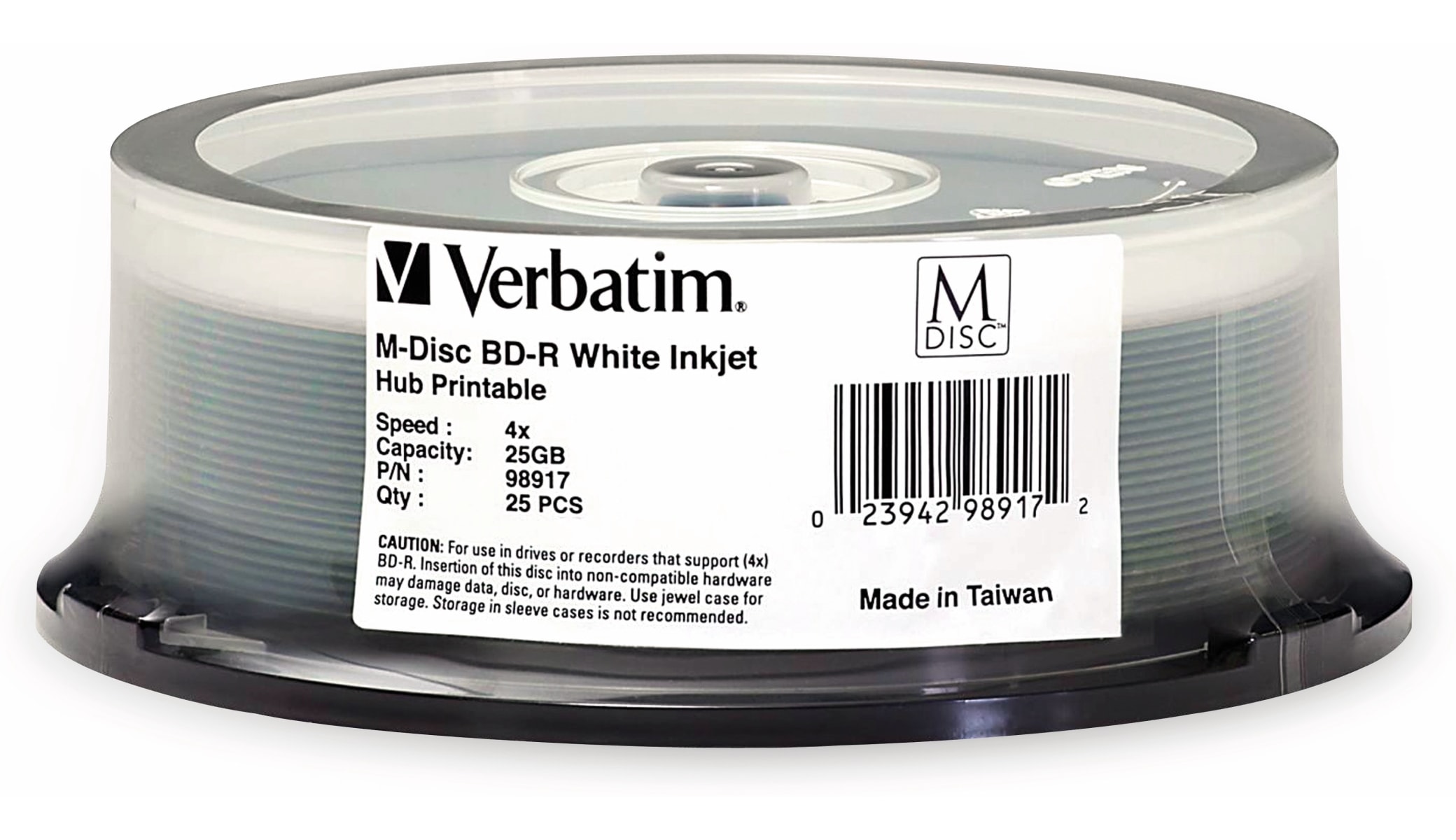 VERBATIM M-Disc BD-R, 25 GB, 25 Stück, Bedruckbar