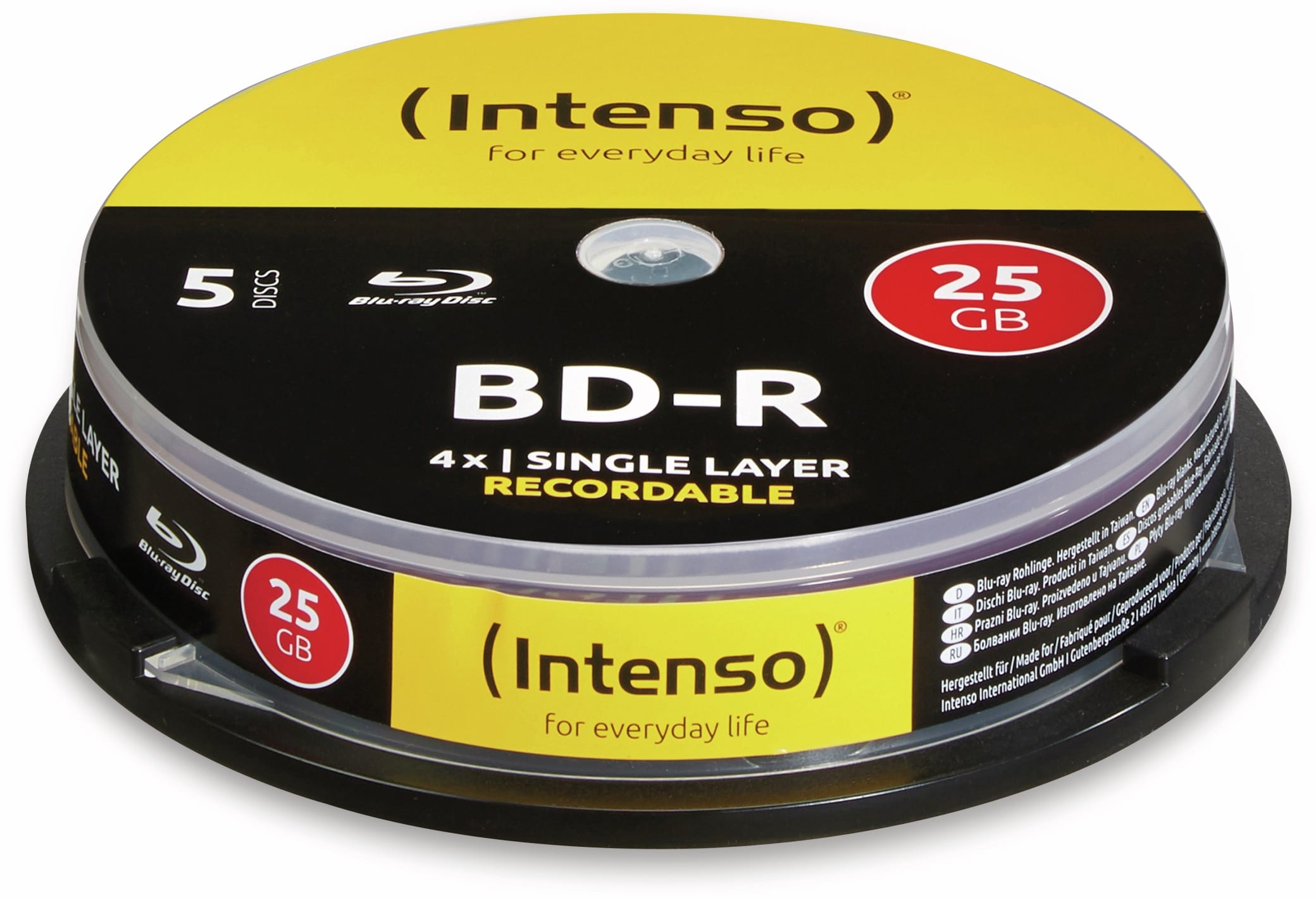 INTENSO Blu-ray Disc BD-R 25 GB, Spindel, 5 Stück