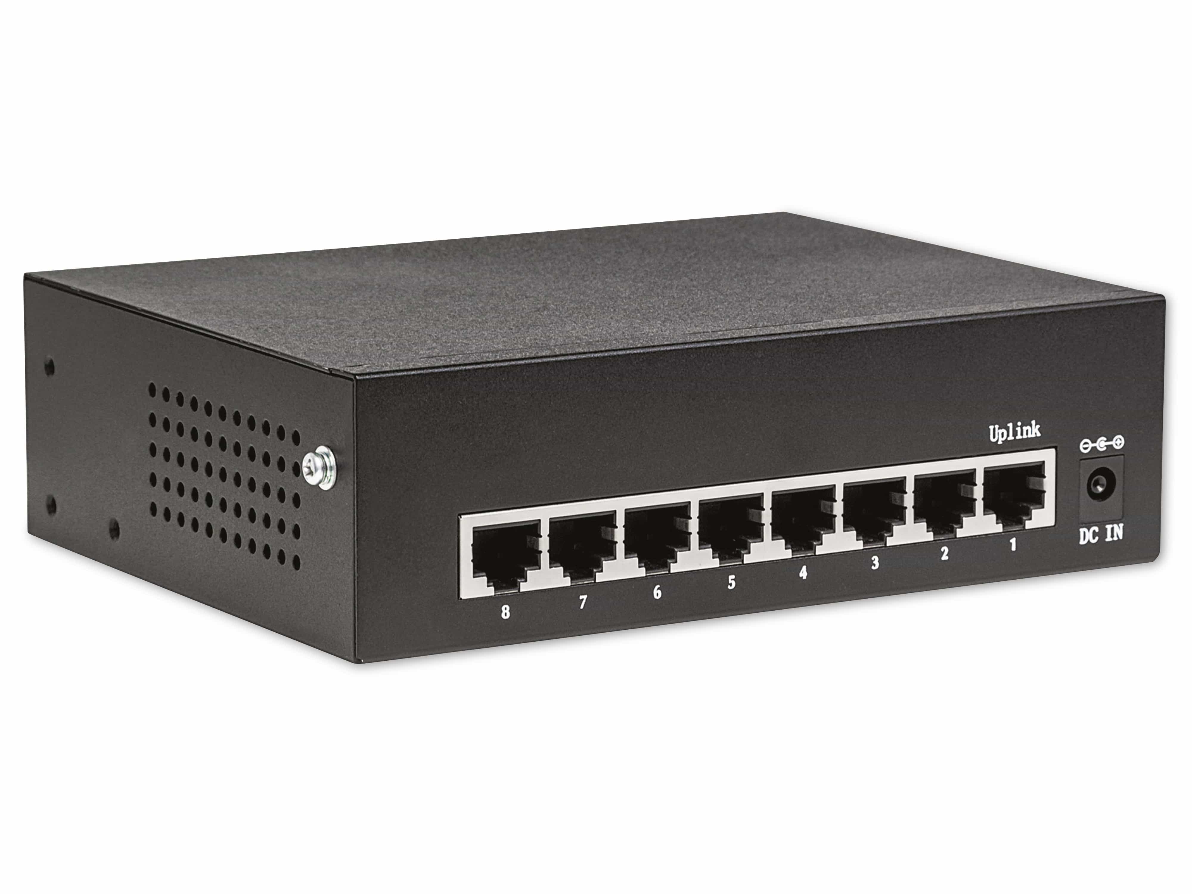 INTELLINET Ethernet Switch 561204 8-Port Gigabit, PoE+