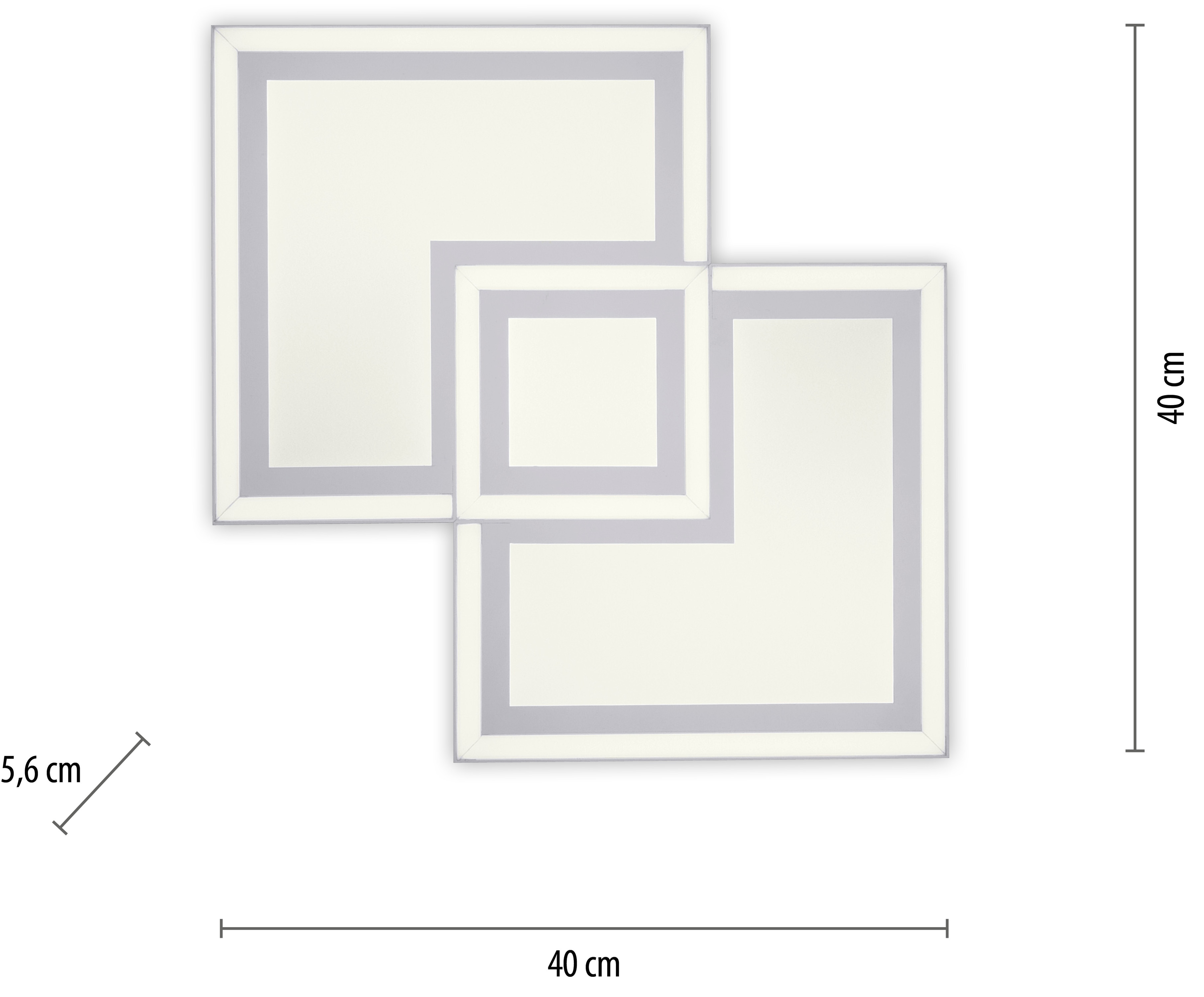 JUST LIGHT LED-Deckenleuchte 14880-16 weiß, 34,5 W, 4300 lm, 3000 K, getrennt schaltbar