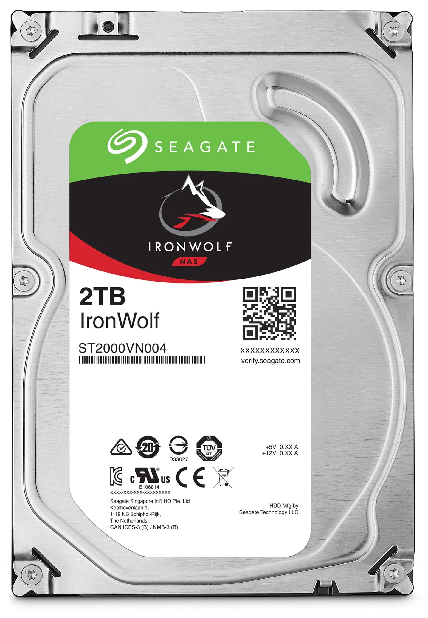 SEAGATE SATA-HDD Ironwolf ST2000VN004, 3,5", 2TB, 5900RPM, 64MB