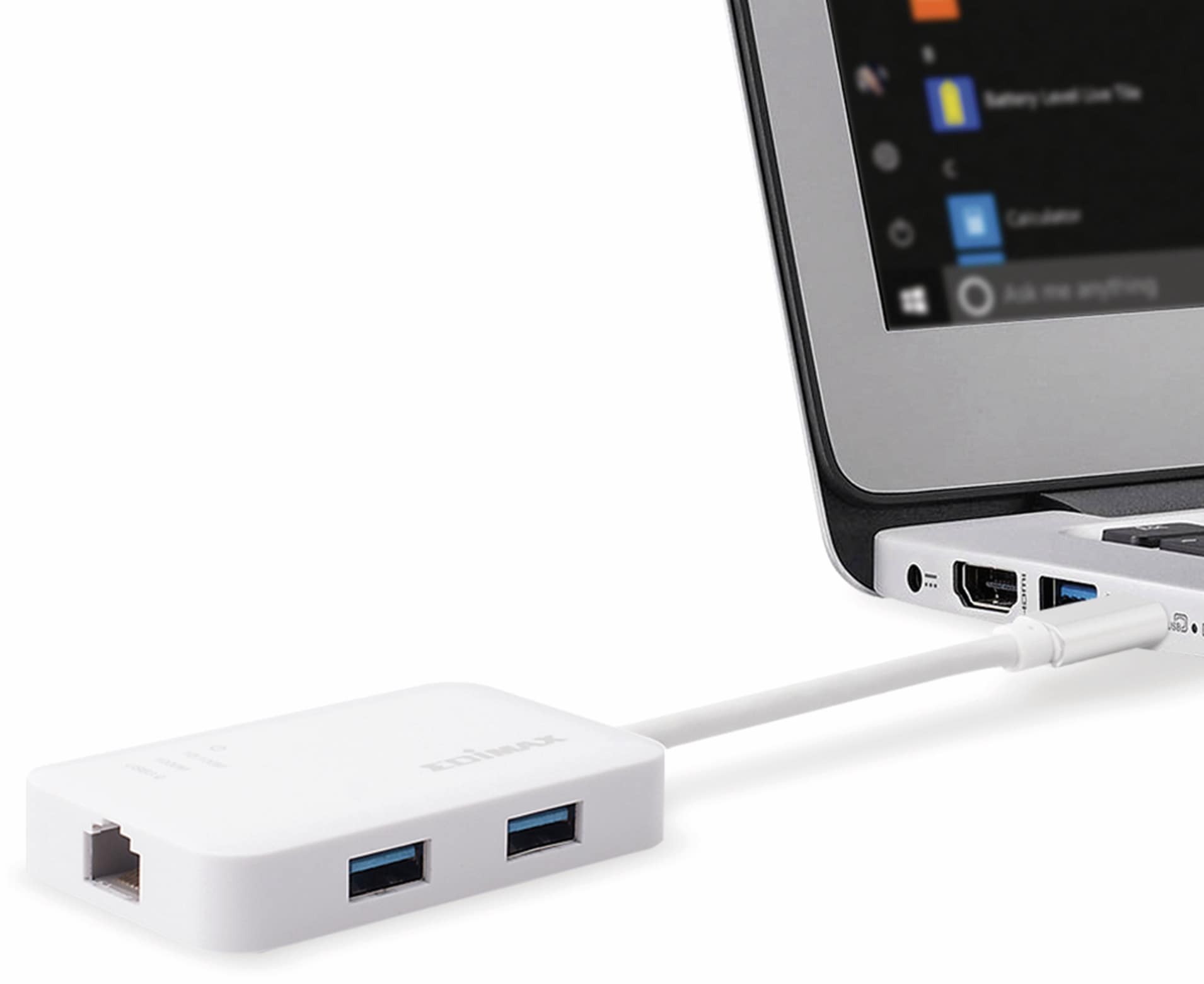 EDIMAX USB 3.0 Netzwerkadapter EU-4308, USB-C, 3-Port Hub