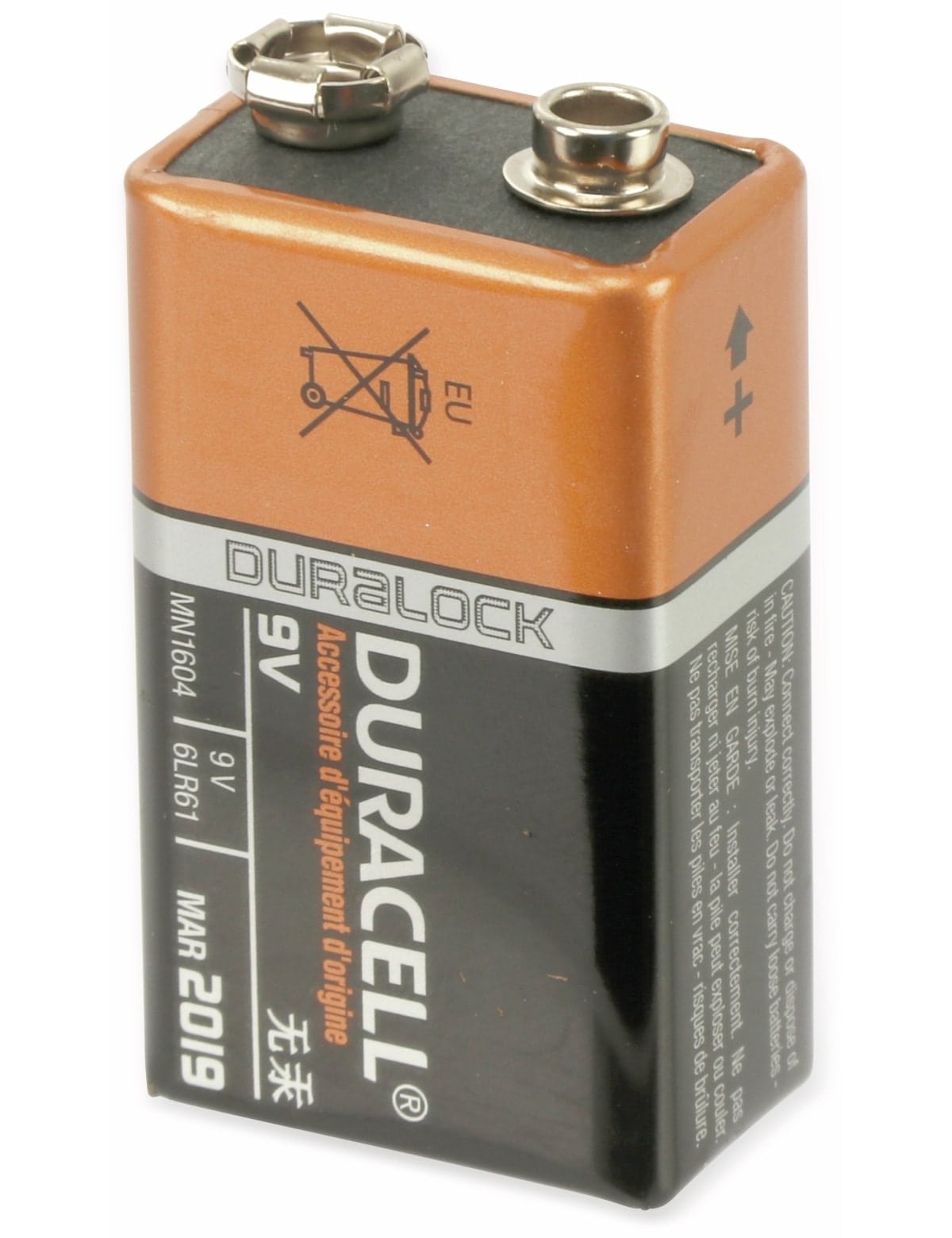 9 V-Blockbatterie, DURACELL, Alkaline 