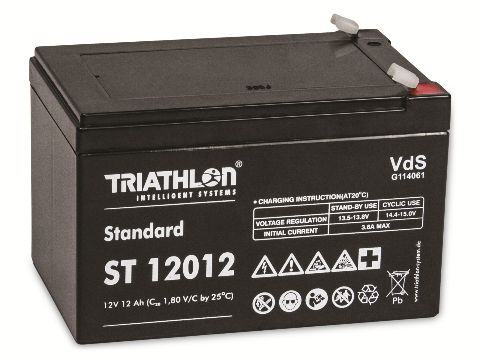 TRIATHLON Bleiakku, 12V/12000mAh, VdS-Zulassung, Faston 6,3mm