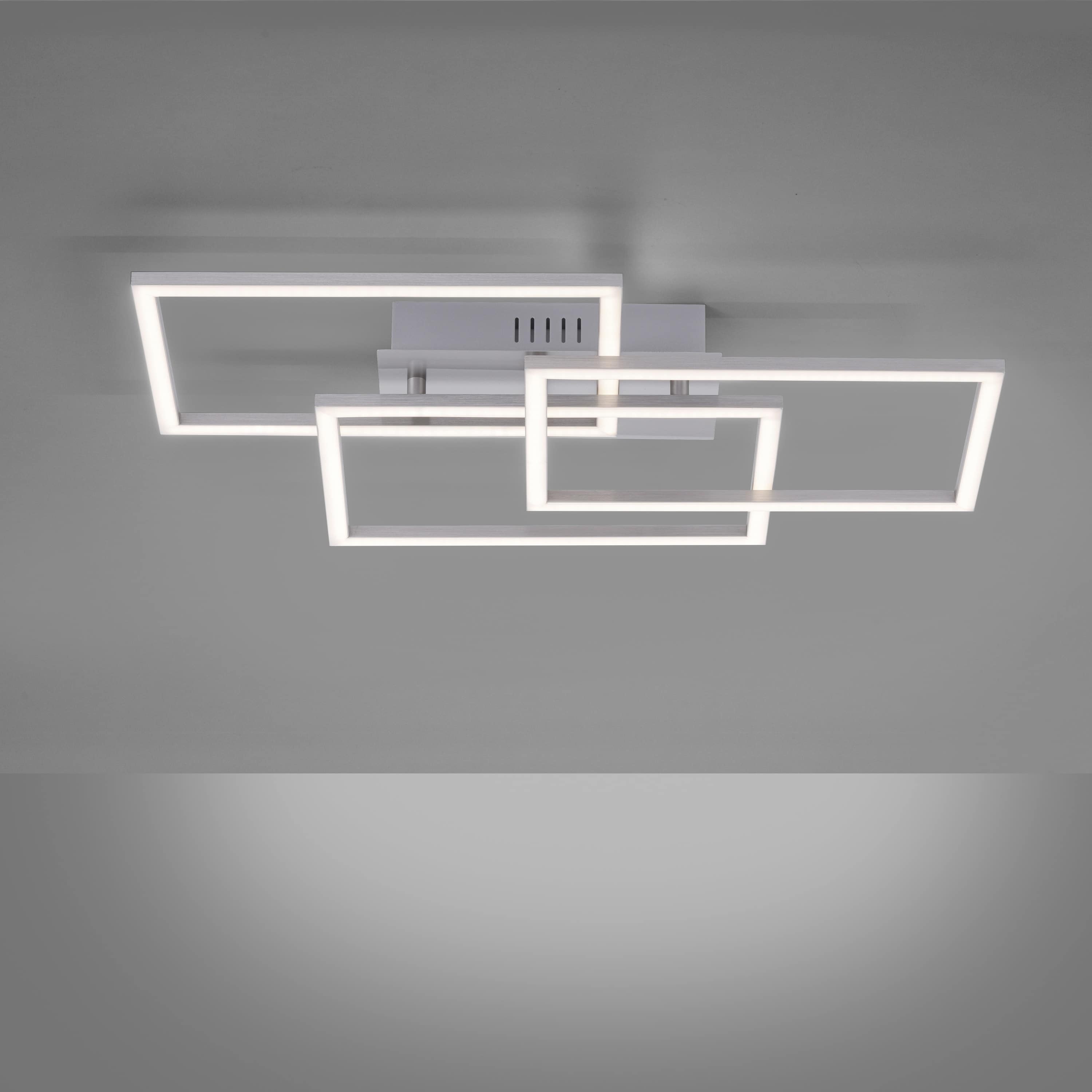 JUST LIGHT LED-Deckenleuchte 14790-55 stahlfarbig, 27 W, 3375 lm, 3000 K, Dimmbar