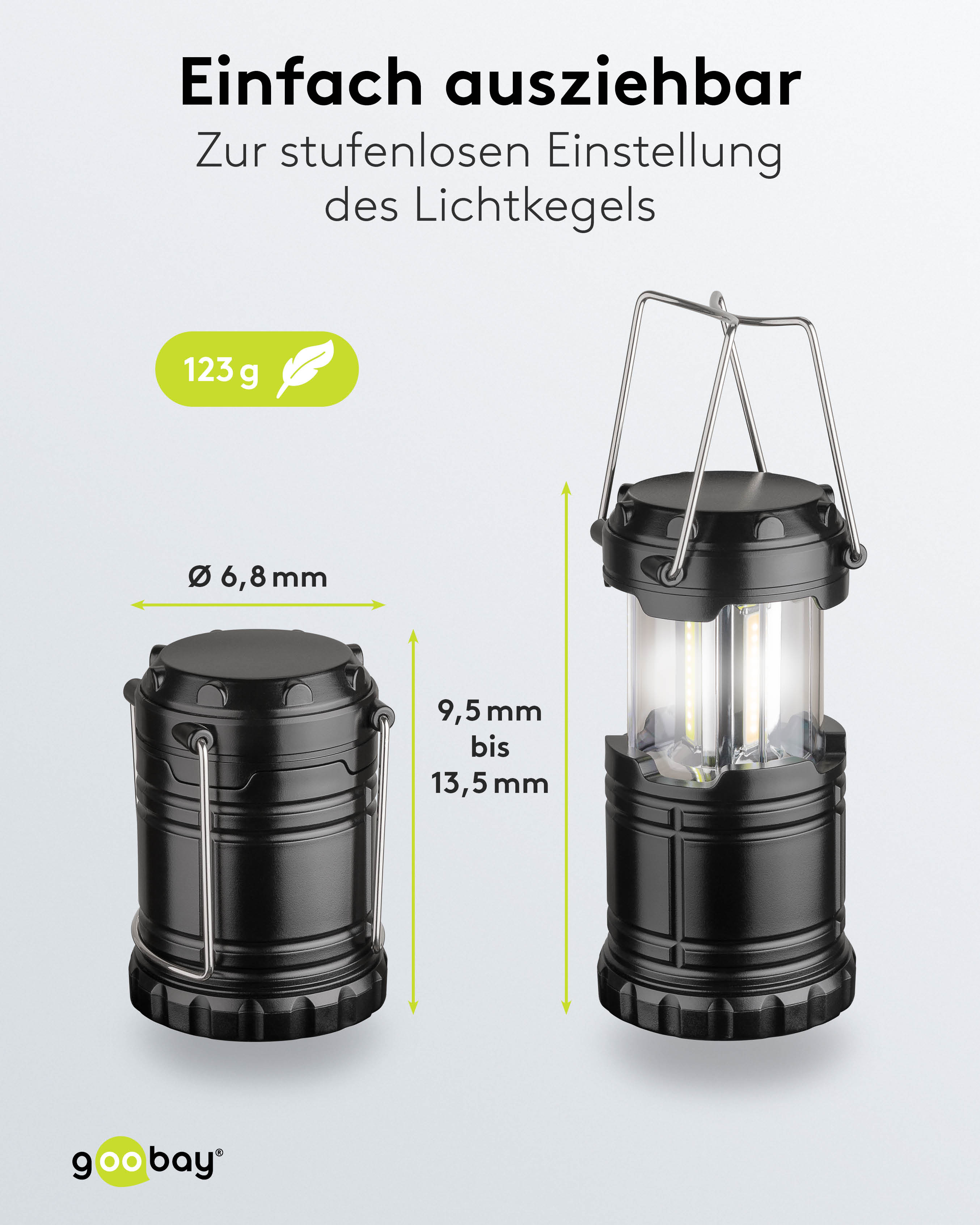 GOOBAY LED-Campingleuchte High Bright 250, batteriebetrieben