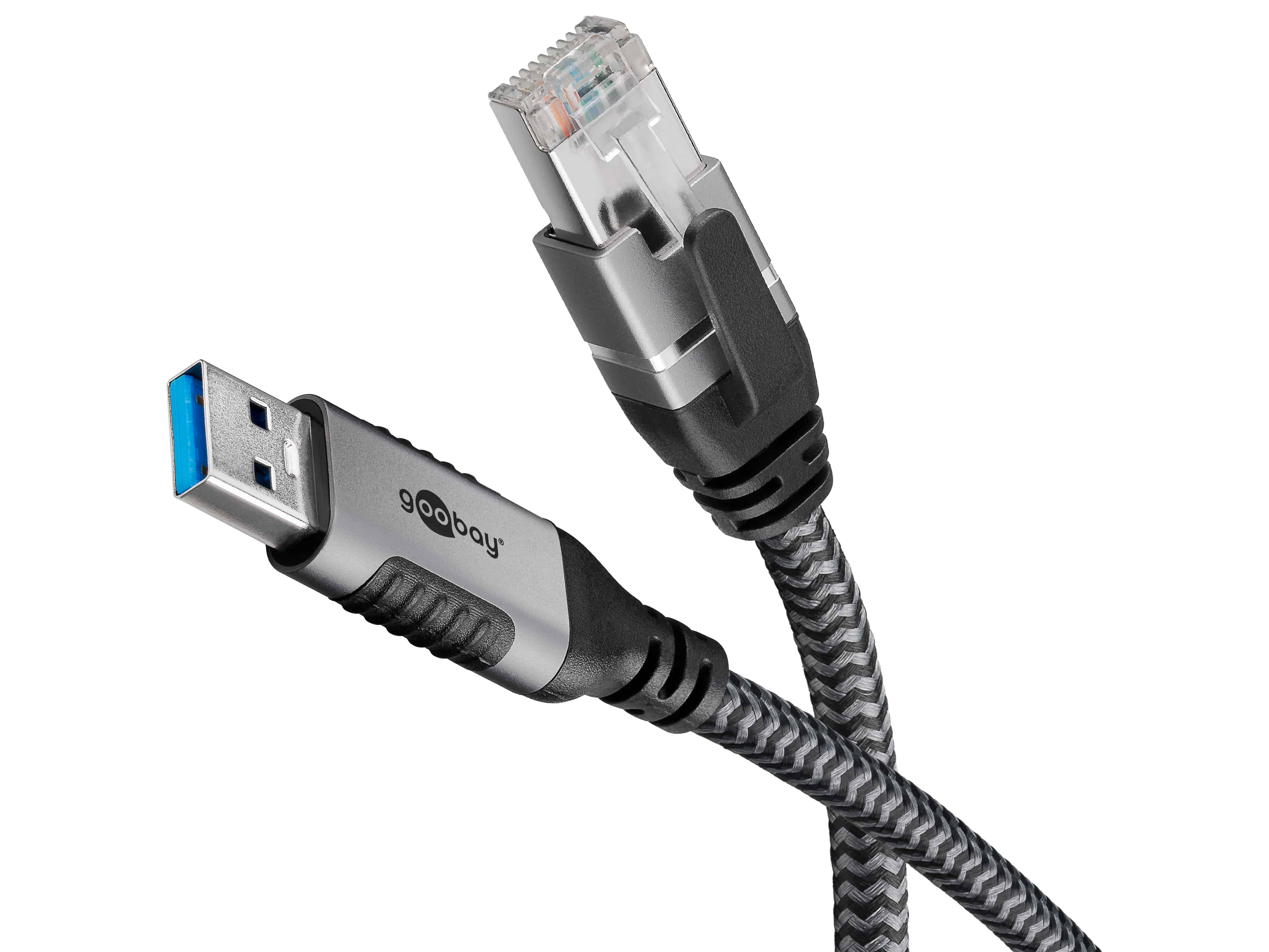 GOOBAY Ethernet-Kabel CAT6 USB-A 3.0 auf RJ45 1m