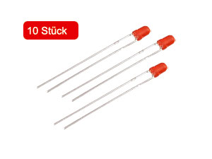 Standard-LED, 3 mm, rot, 10 Stück