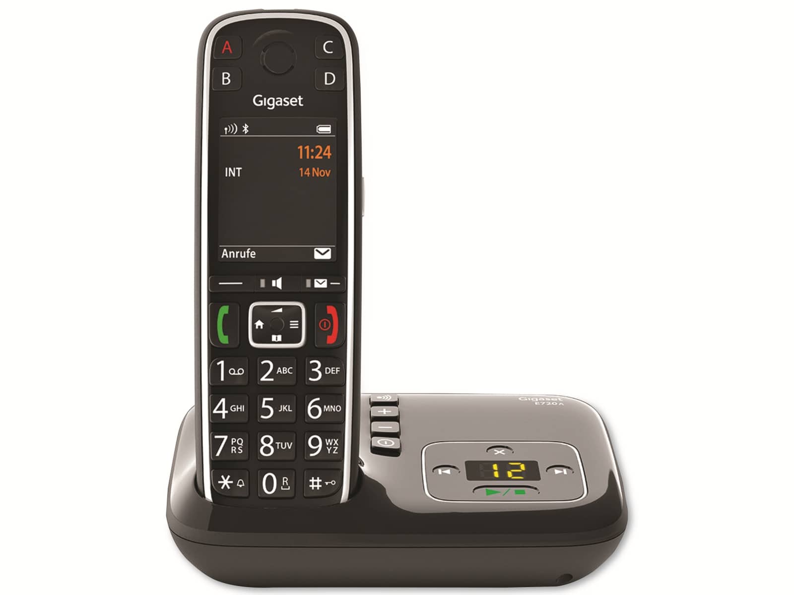 GIGASET Telefon E720A, mit Anrufbeantworter schwarz